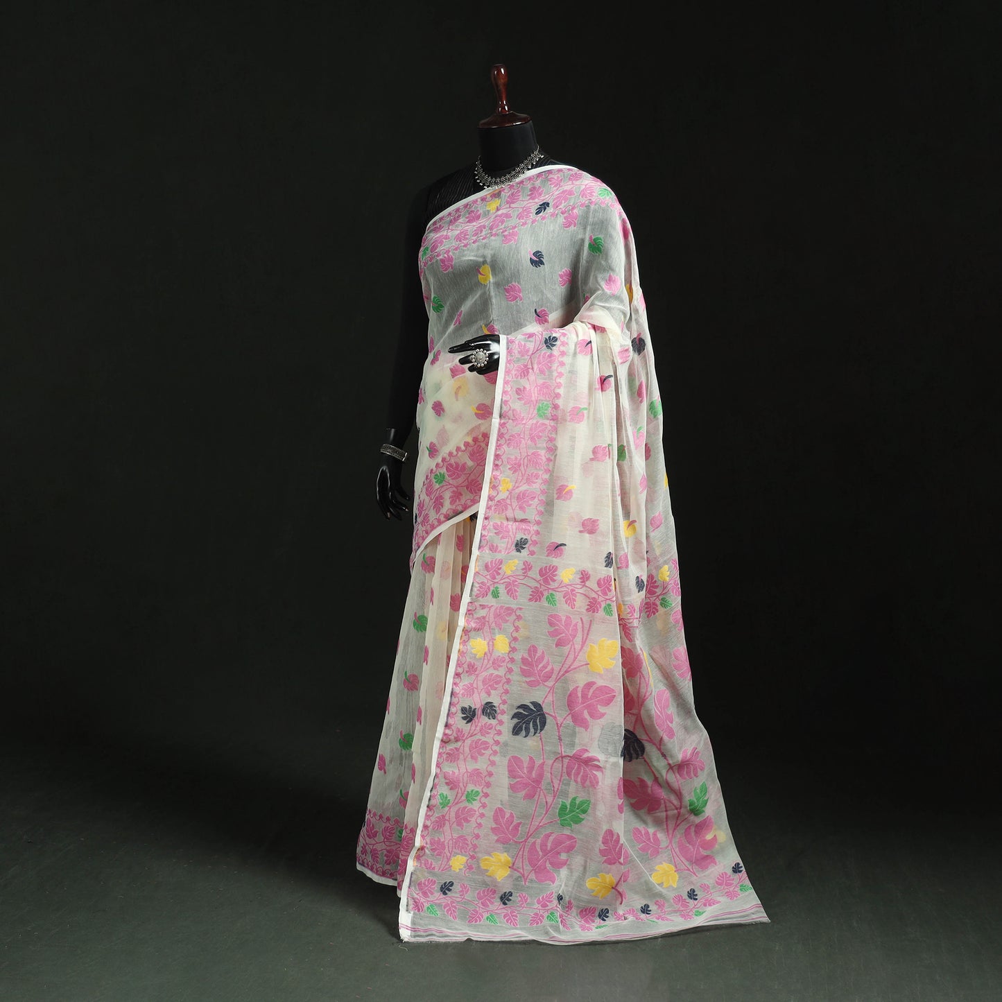 Silk Cotton Dhakai Jamdani Saree 17