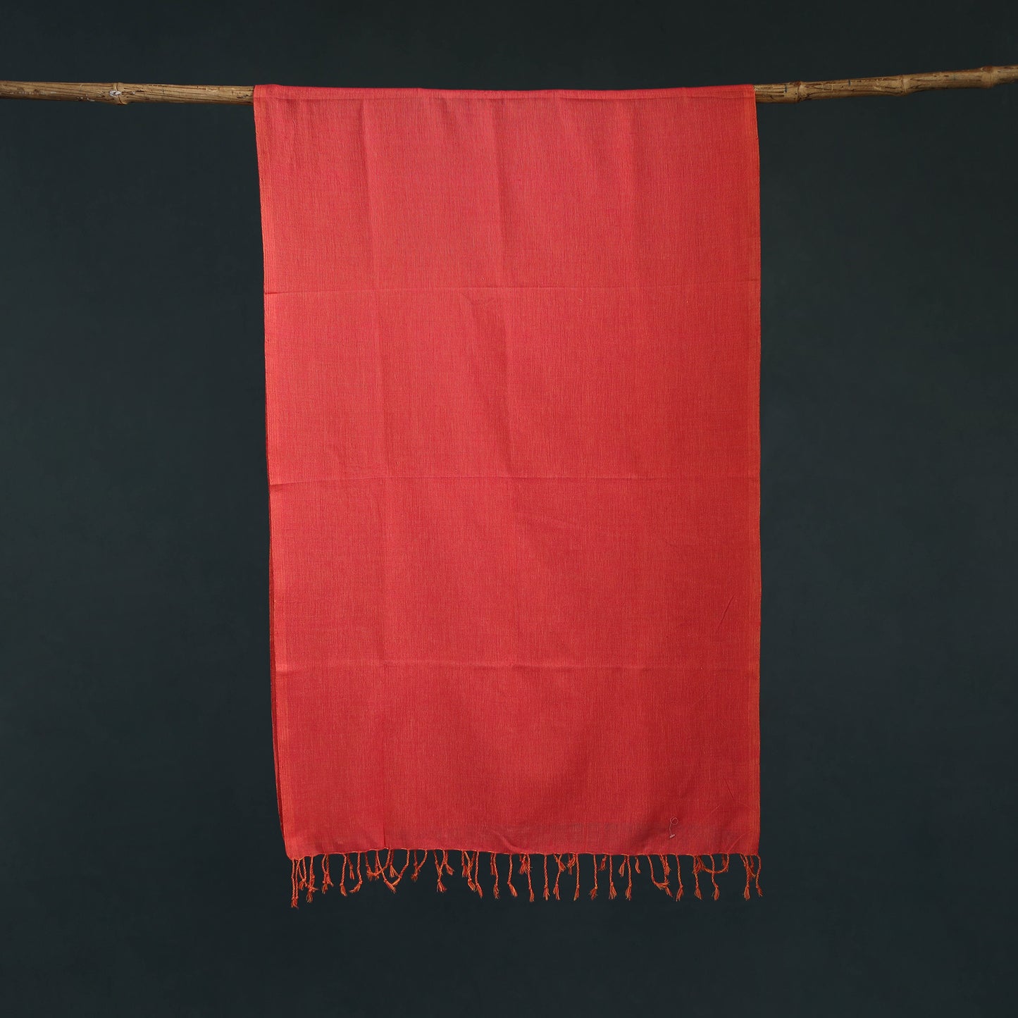 Red - Mangalagiri Handloom Cotton Stole with Tassels 13
