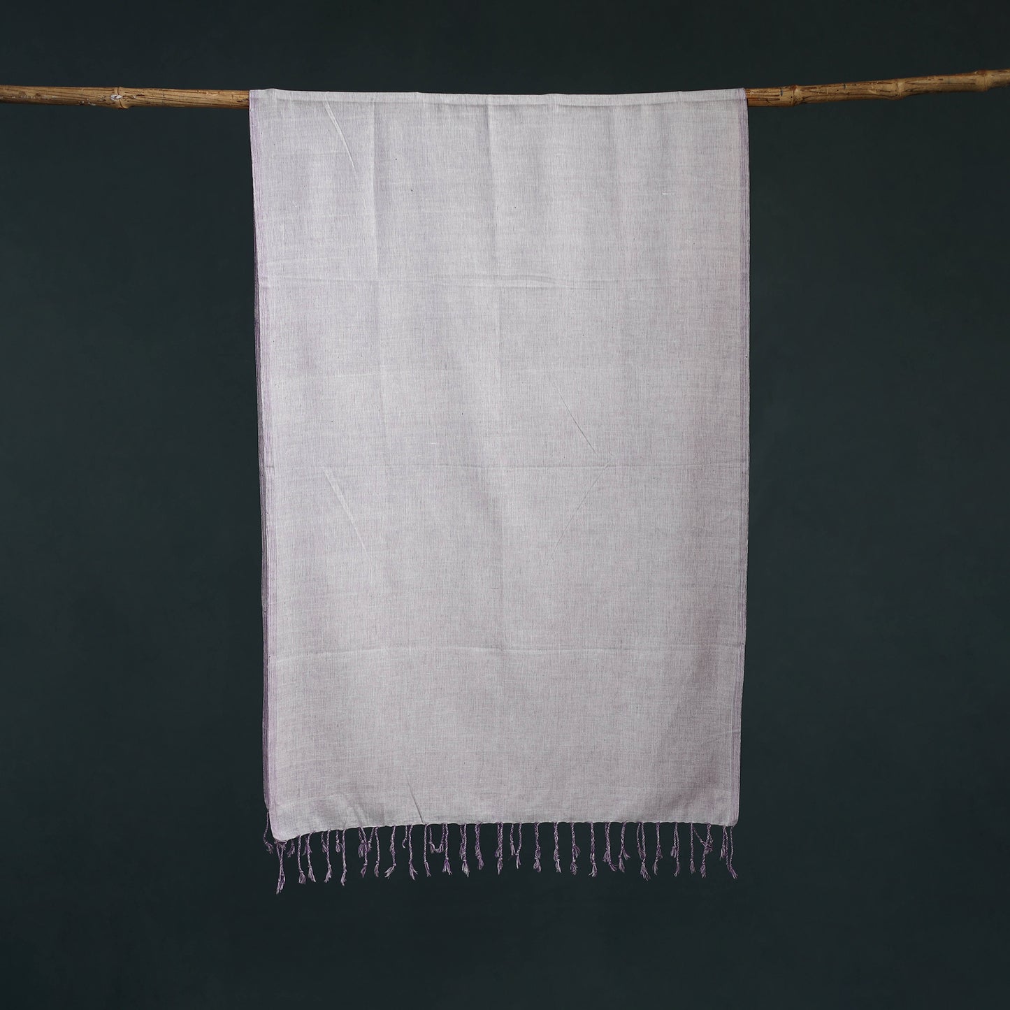 Purple - Mangalagiri Handloom Cotton Stole with Tassels 09