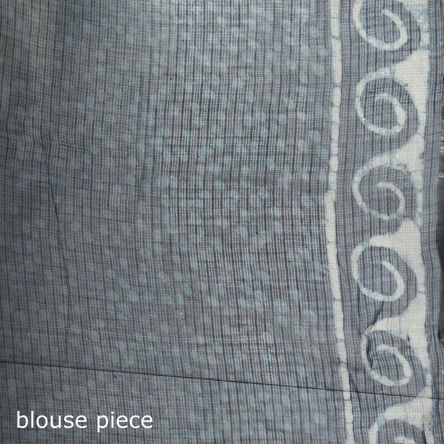 Blue - Indigo Bagru Hand Block Print Kota Doria Cotton Saree 61