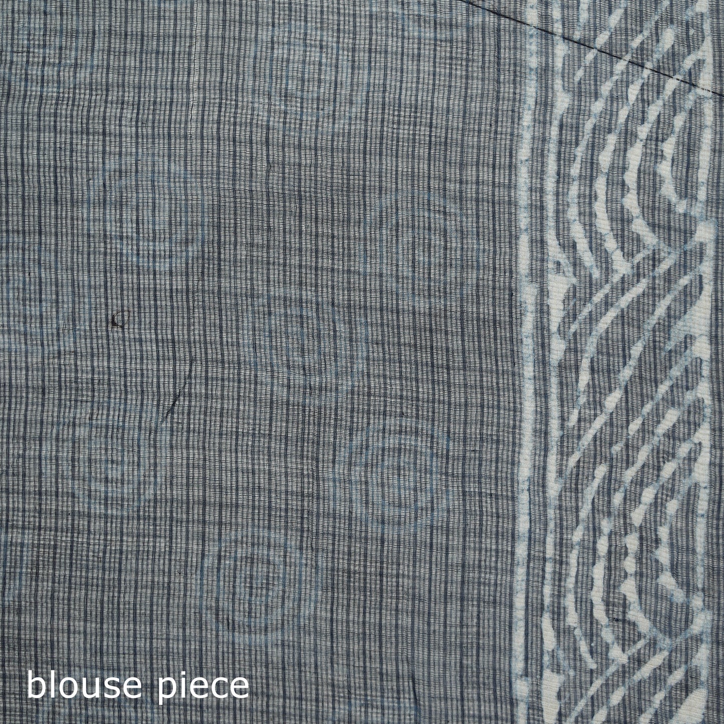 Indigo Bagru Hand Block Print Kota Doria Cotton Saree 62