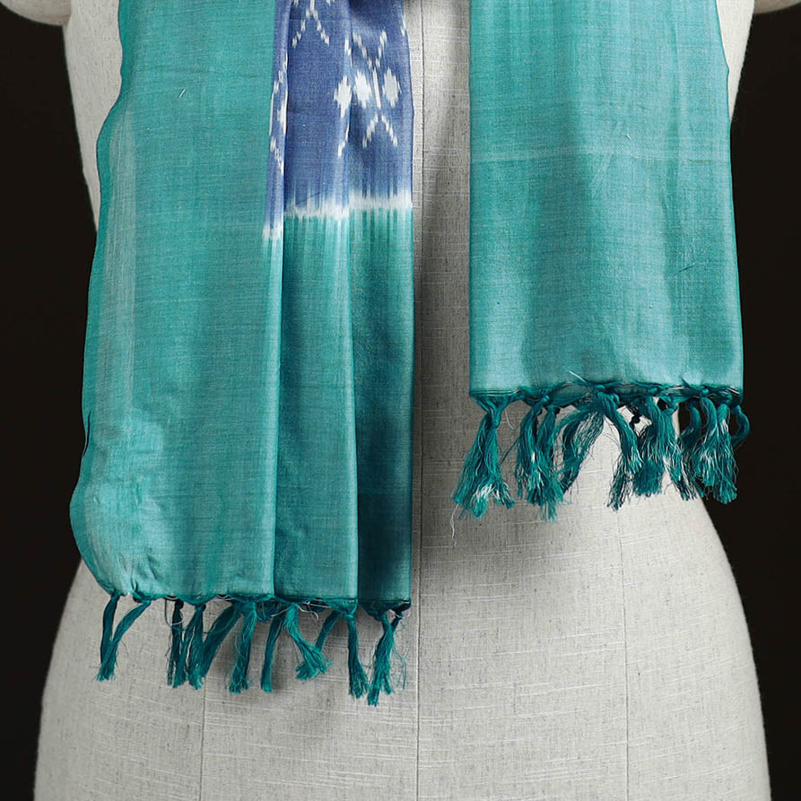 Green - Pochampally Ikat Weave Cotton Stole 05