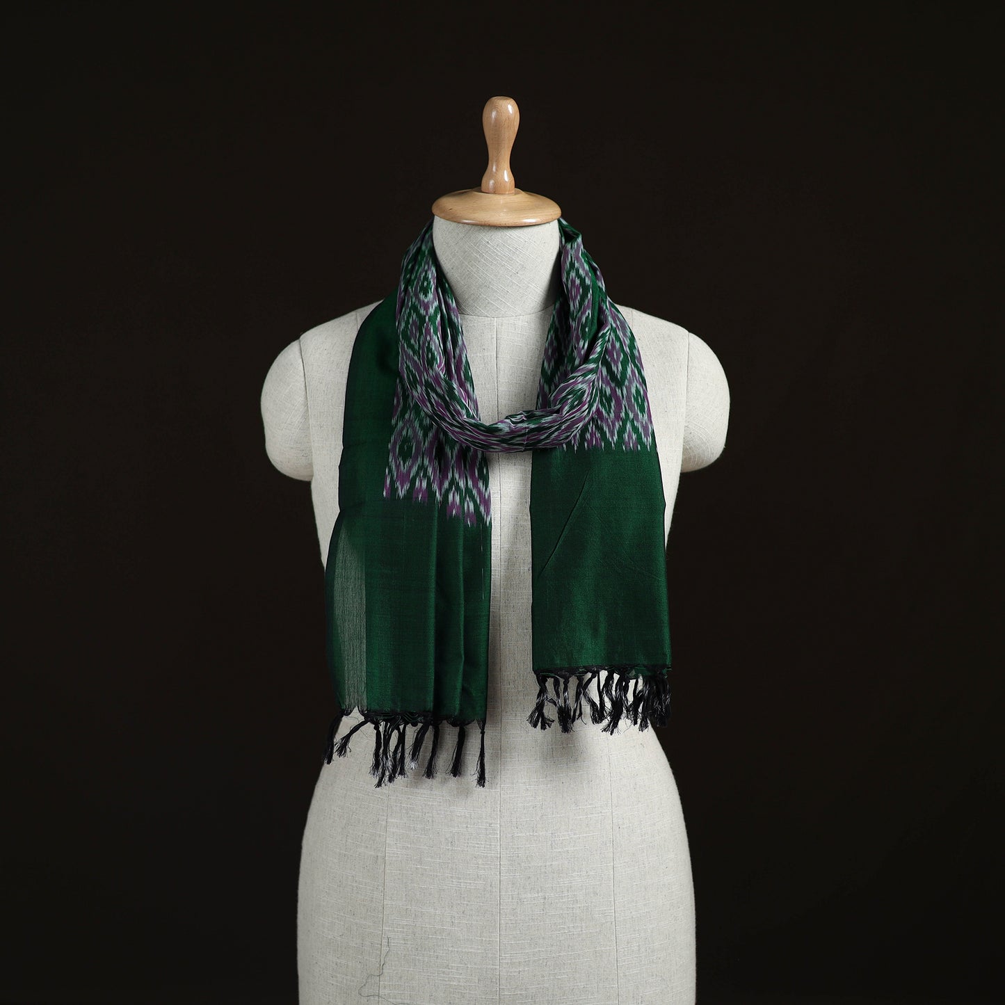 Pochampally Ikat Weave Cotton Stole 17