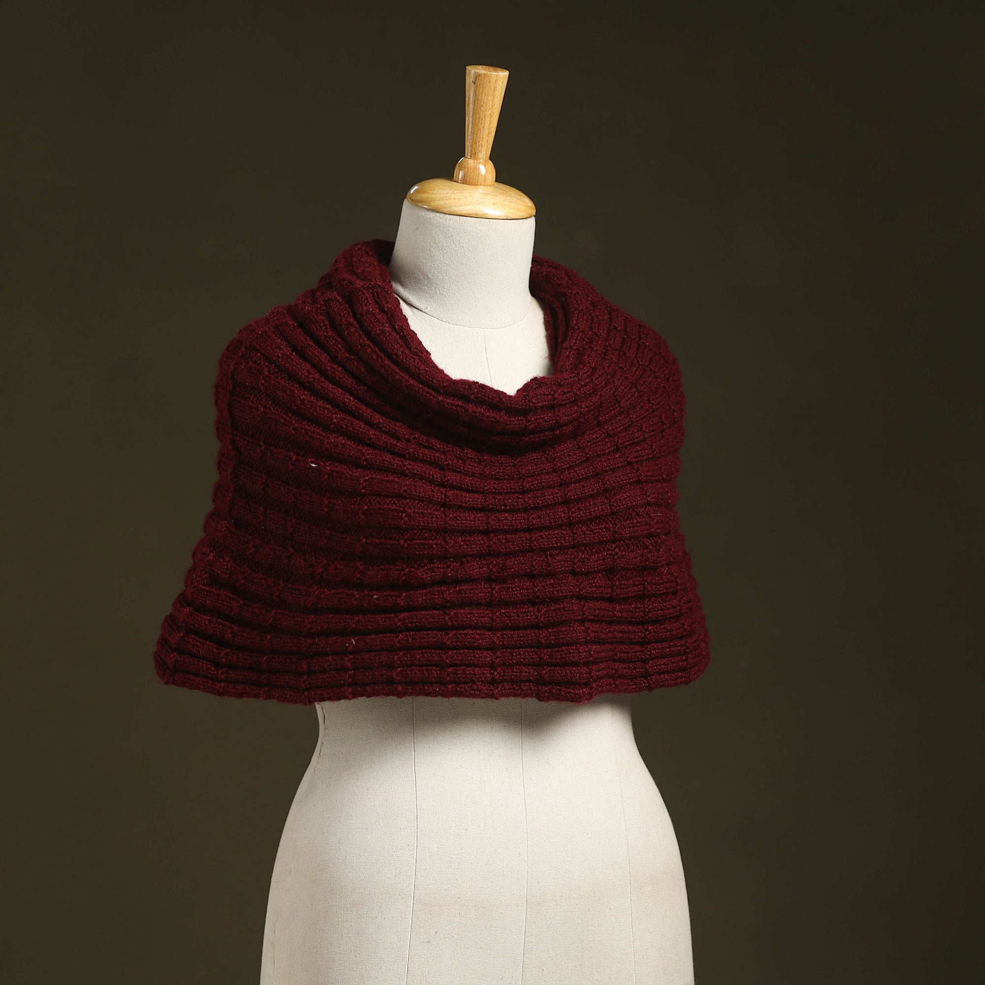 Maroon - Kumaun Hand Knitted Acrylic Woollen Hand Warmer 31 main image 0