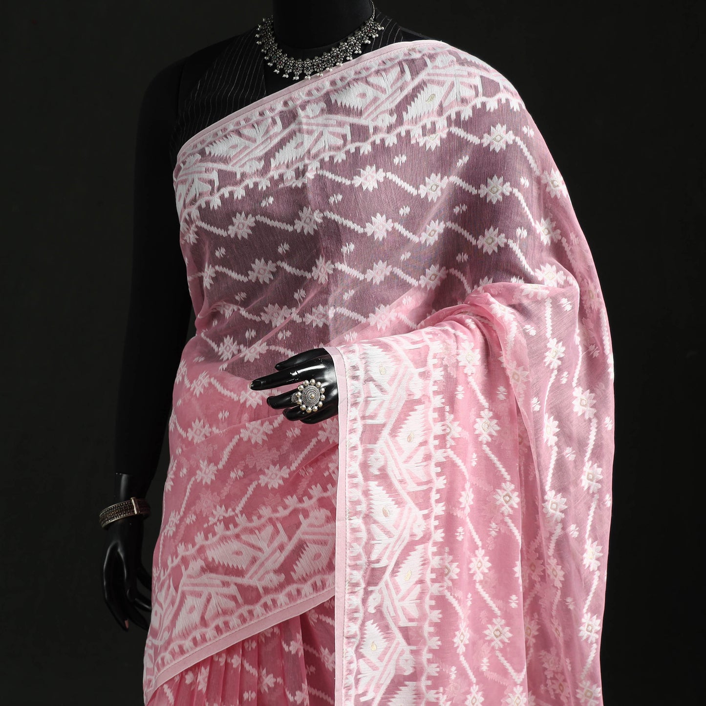 Silk Cotton Dhakai Jamdani Saree 04