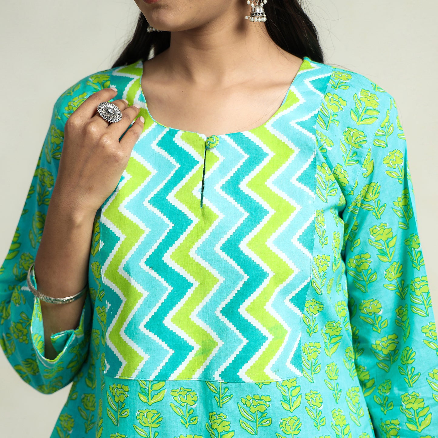 Jaipur Printed Kurta with Palazzo & Dupatta Set