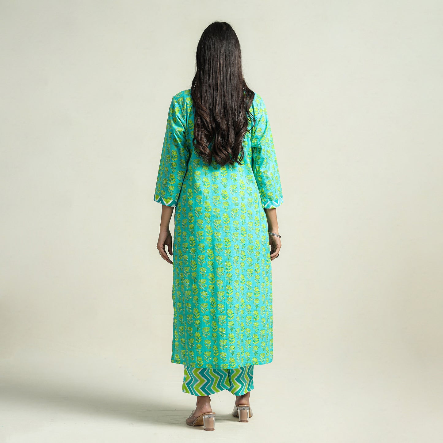 Jaipur Printed Kurta with Palazzo & Dupatta Set