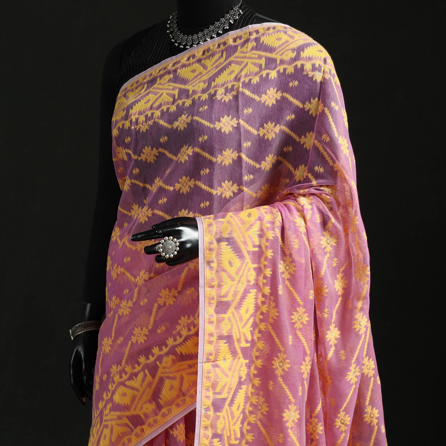 Silk Cotton Dhakai Jamdani Saree 07