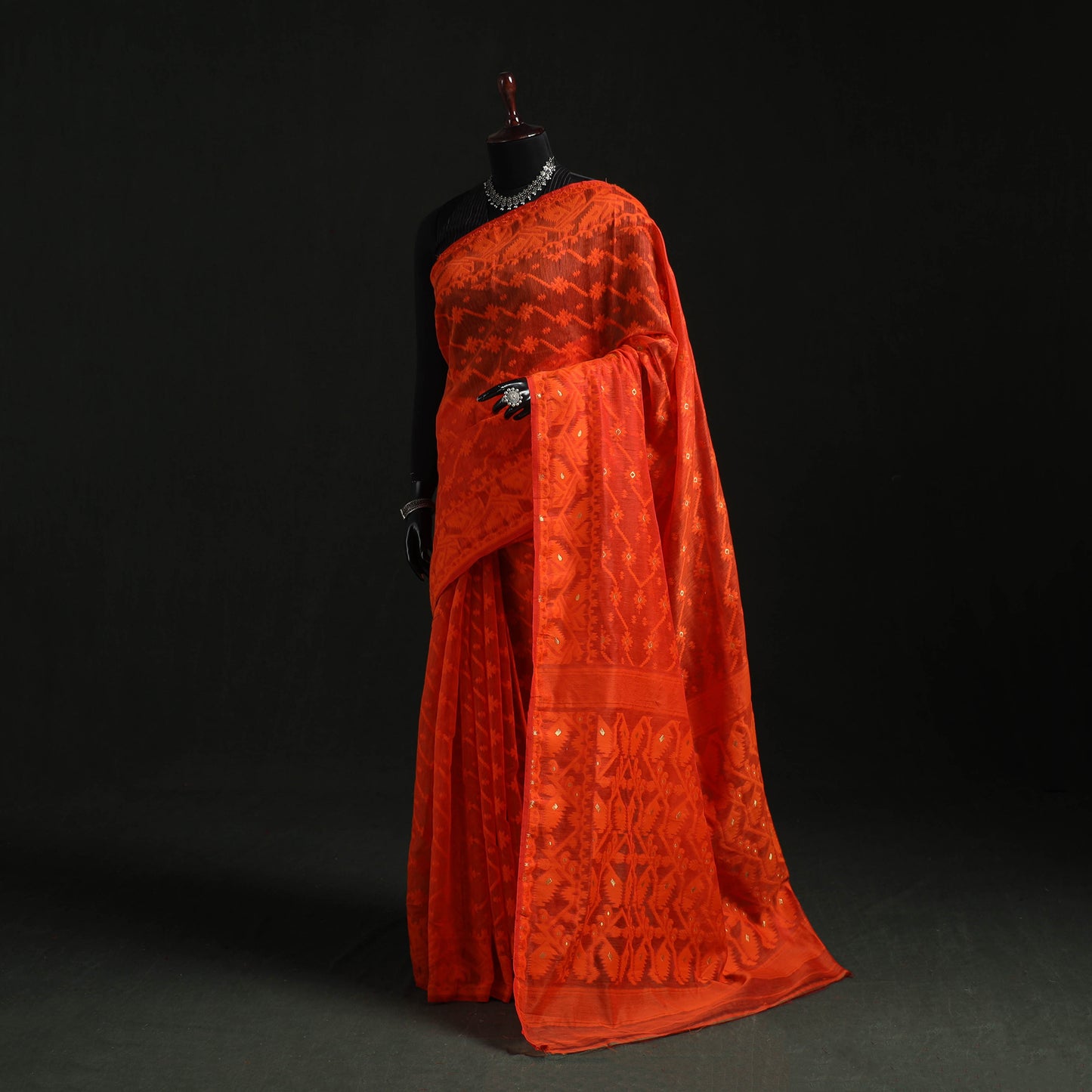 Silk Cotton Dhakai Jamdani Saree 10