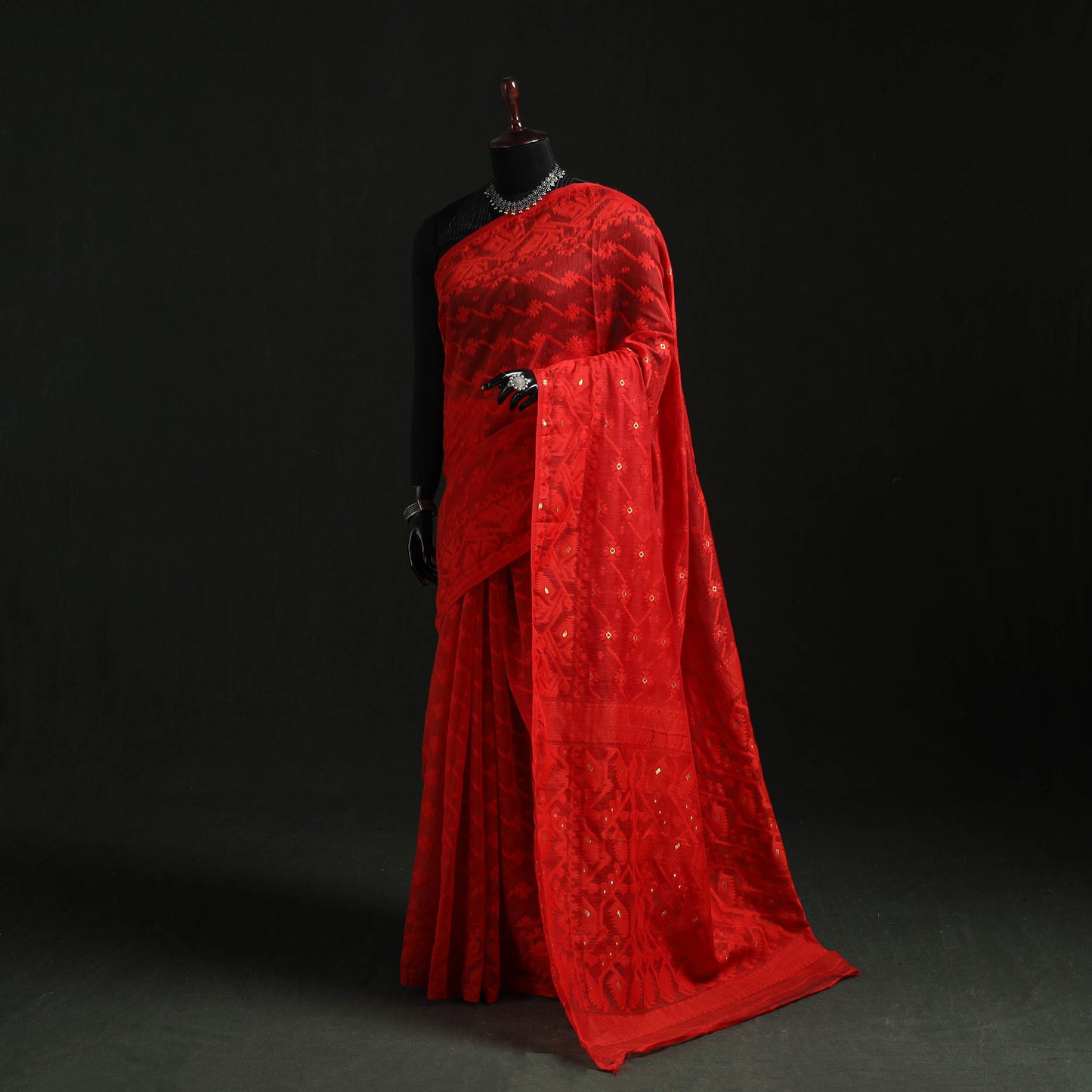 Silk Cotton Dhakai Jamdani Saree 12