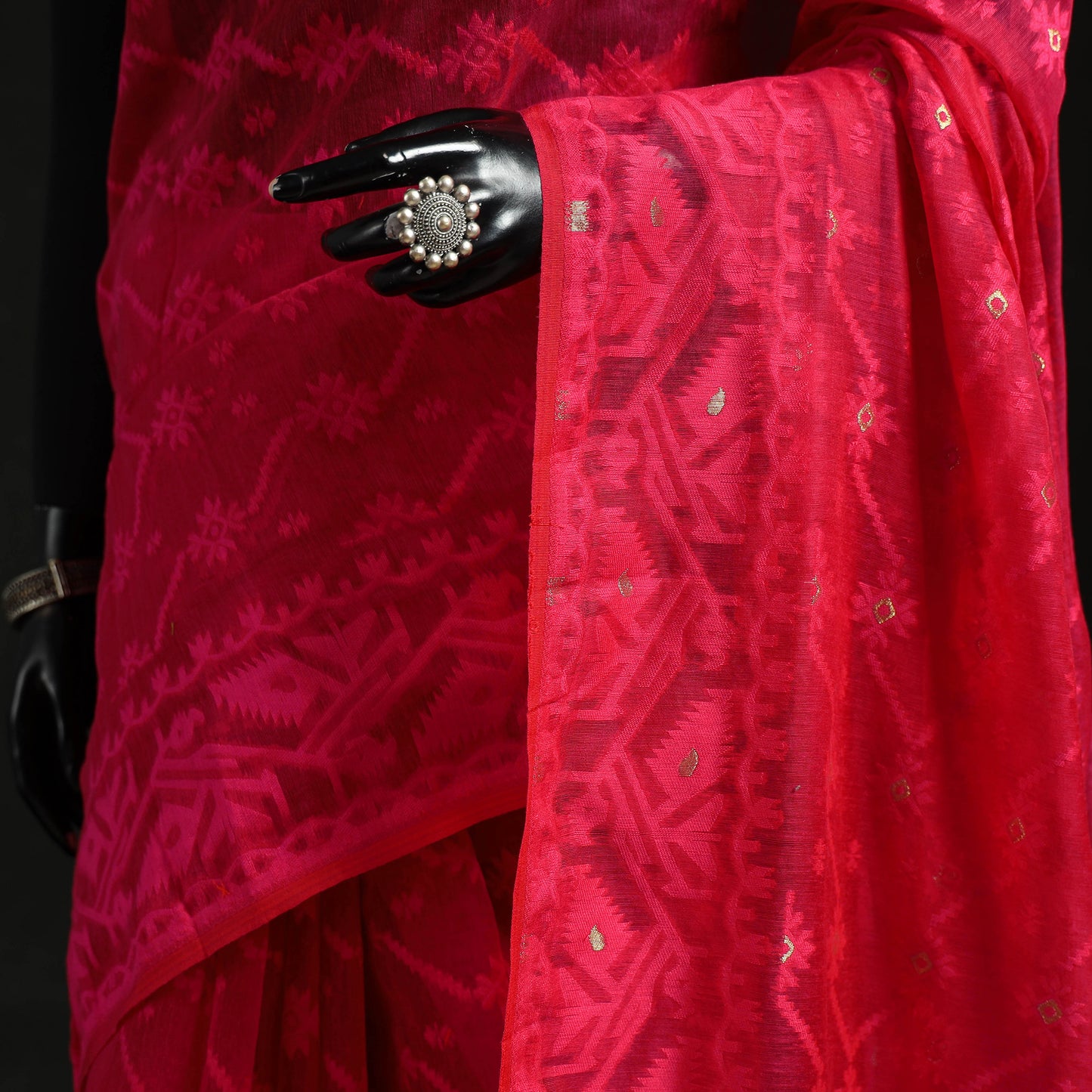 Silk Cotton Dhakai Jamdani Saree 13