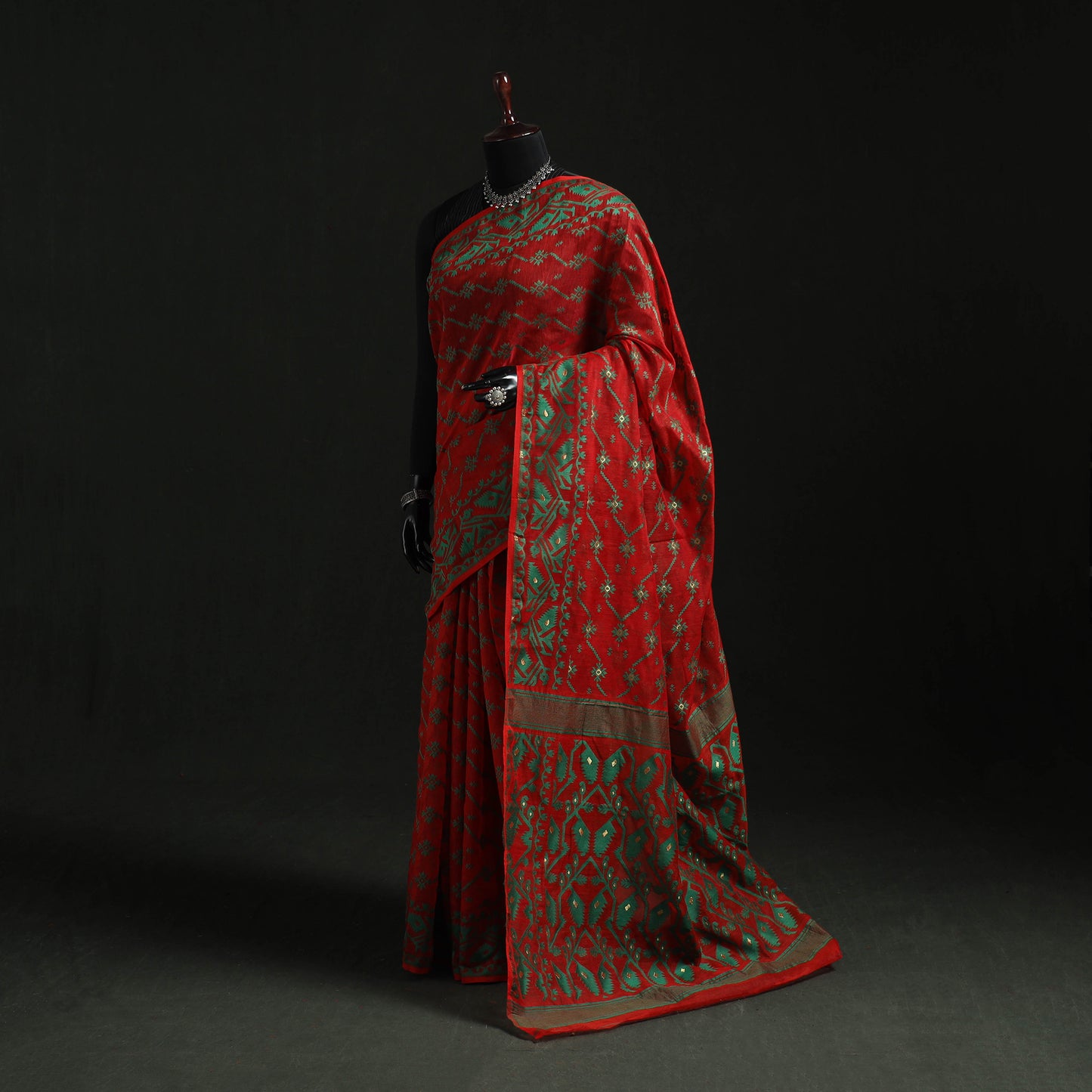 Silk Cotton Dhakai Jamdani Saree 14