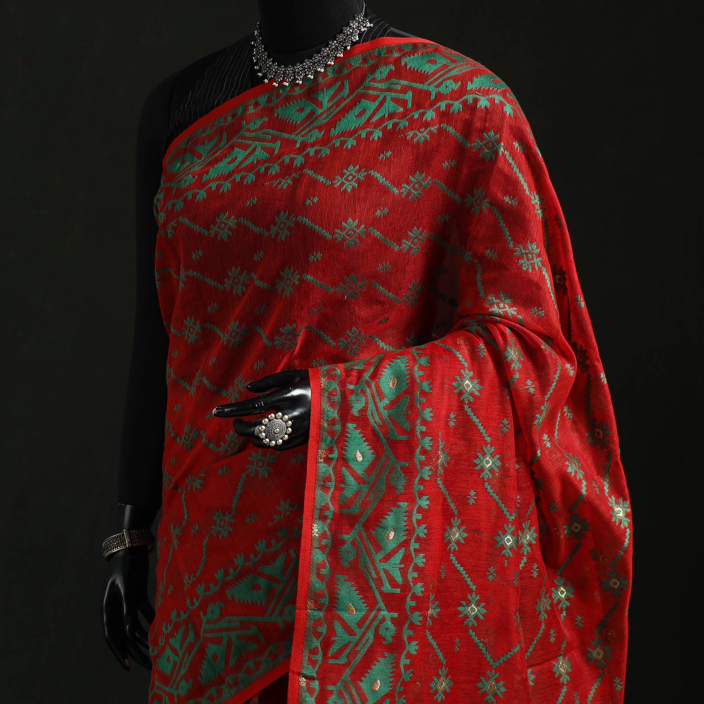 Silk Cotton Dhakai Jamdani Saree 14