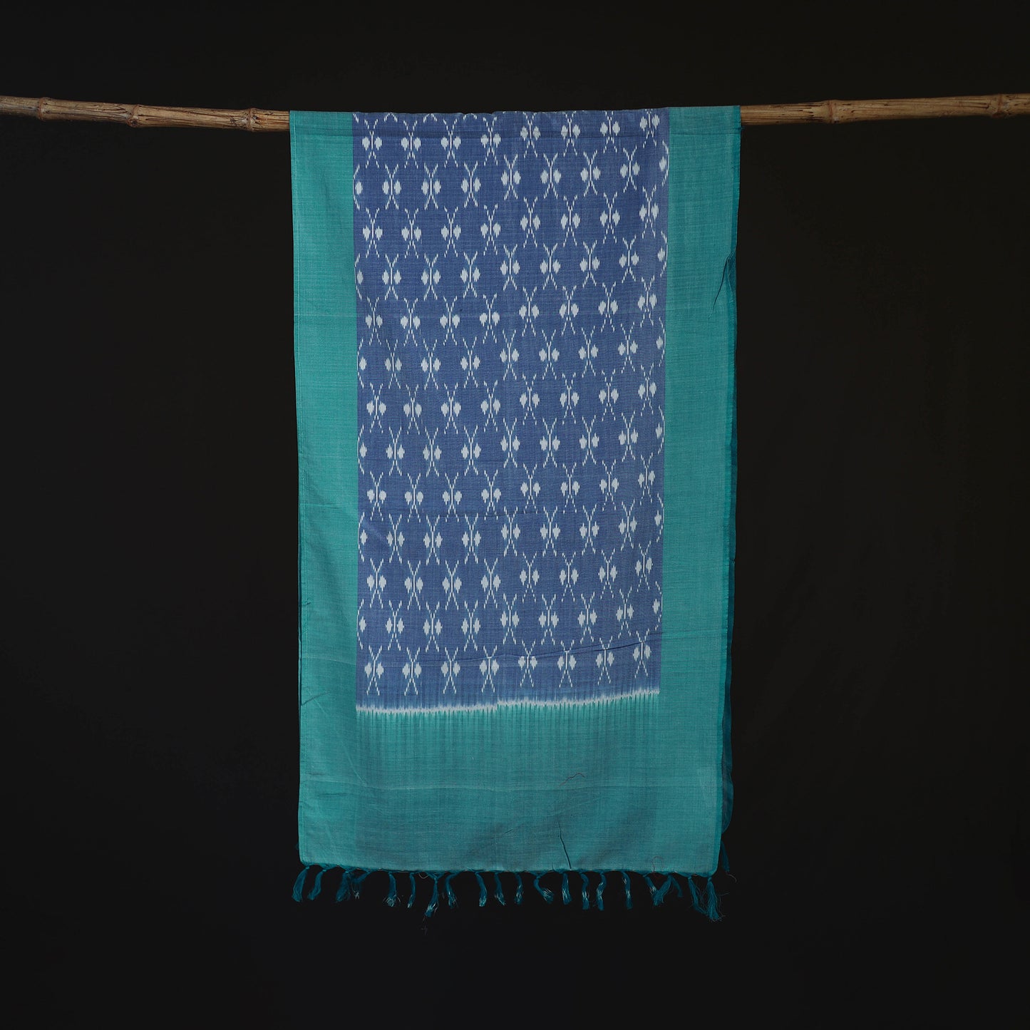 Green - Pochampally Ikat Weave Cotton Stole 05