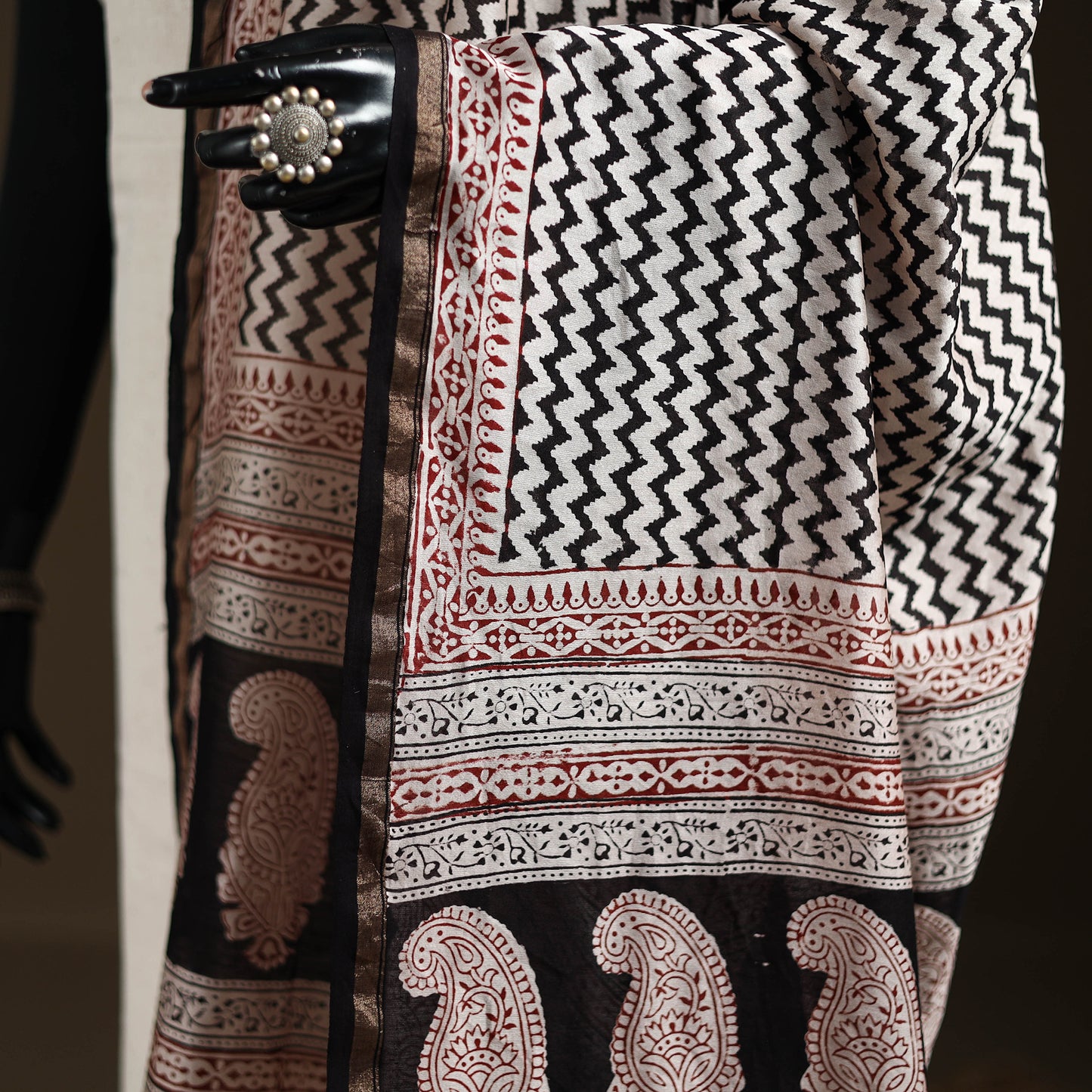 Bagh Hand Block Print Natural Dyed Chanderi Silk Handloom Dupatta 14