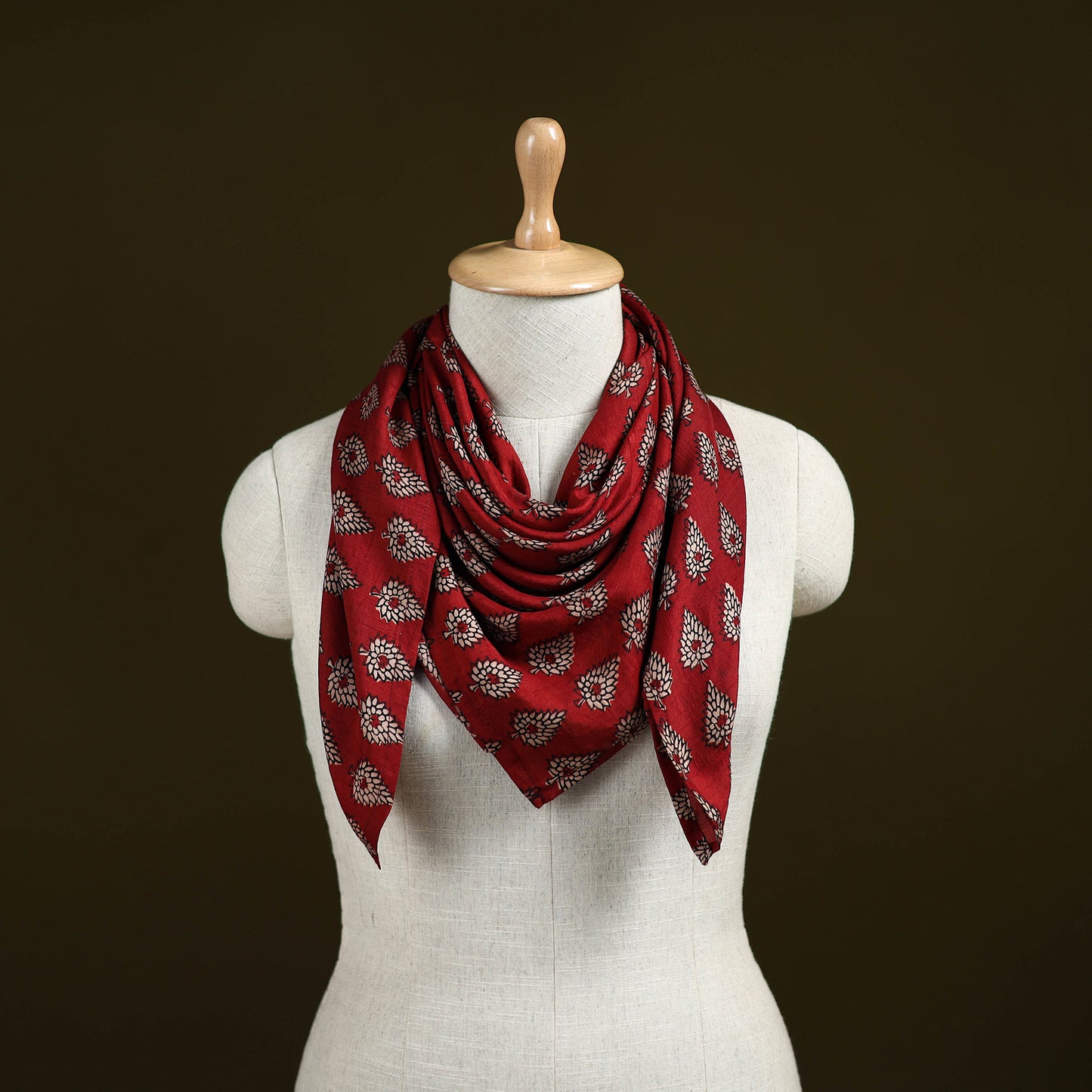 Bagh Hand Block Print Chanderi Silk Scarf 54