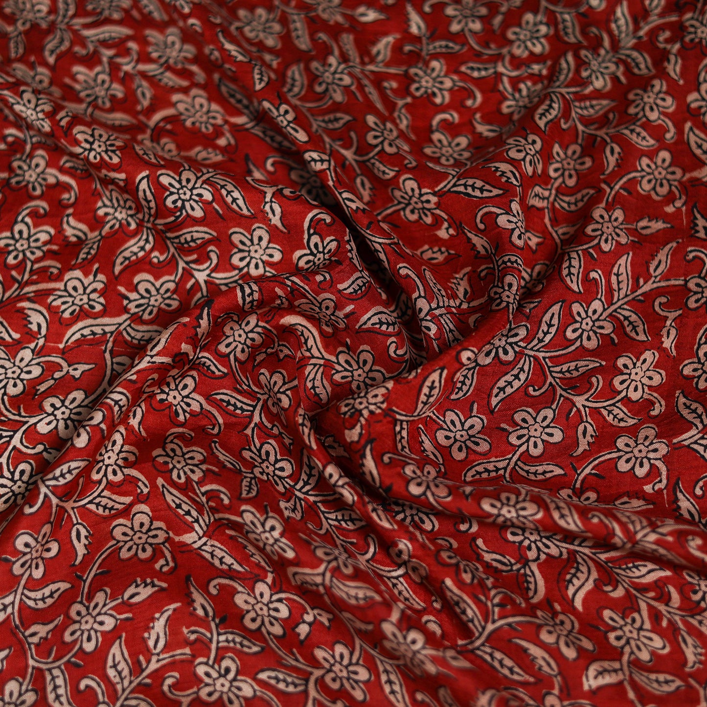 Red - Bagh Hand Block Print Modal Silk Scarf 95