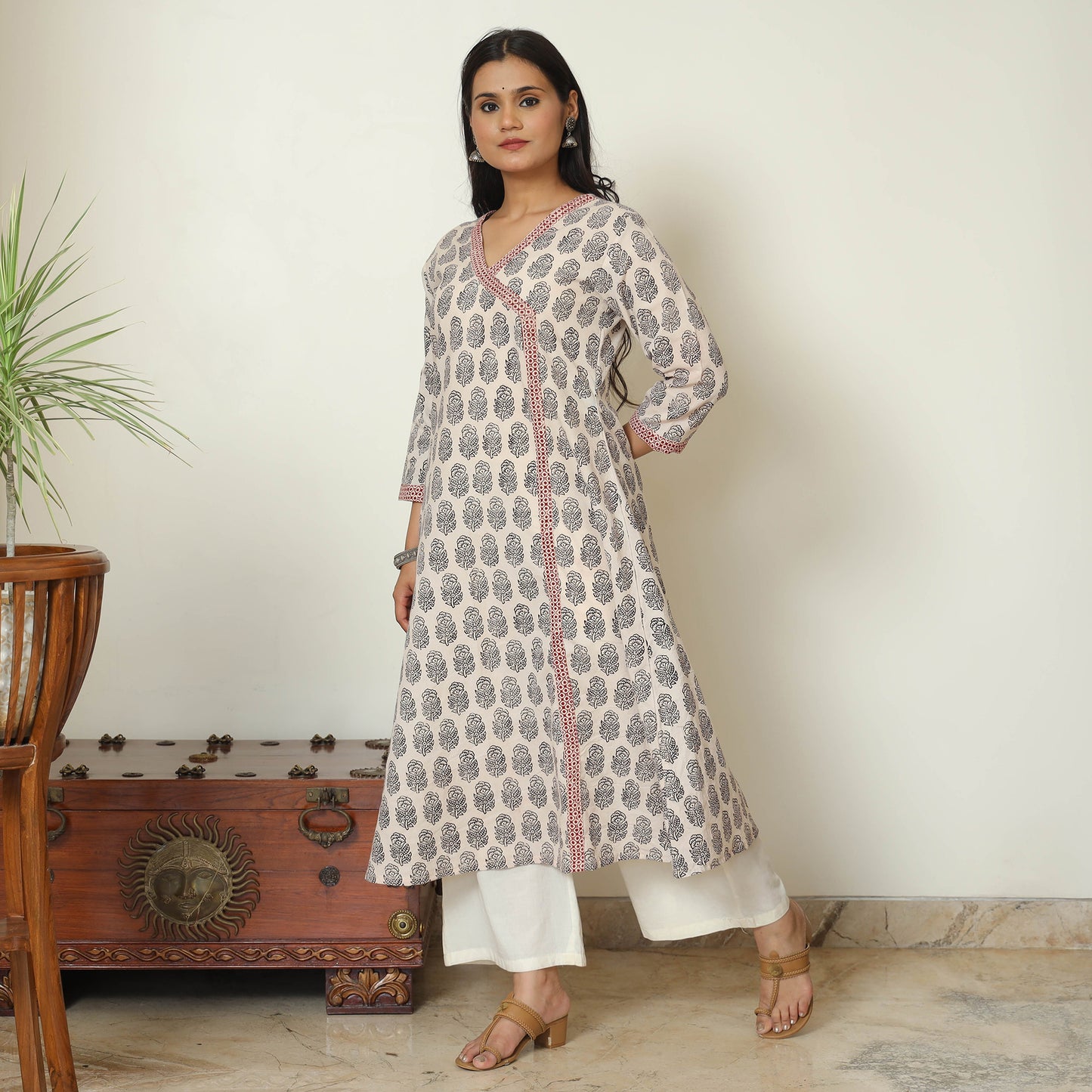 2024/140-1 251 Bagh Hand Block Printed Cotton A-Line Kurta 26 by ITOKRI CASUALS