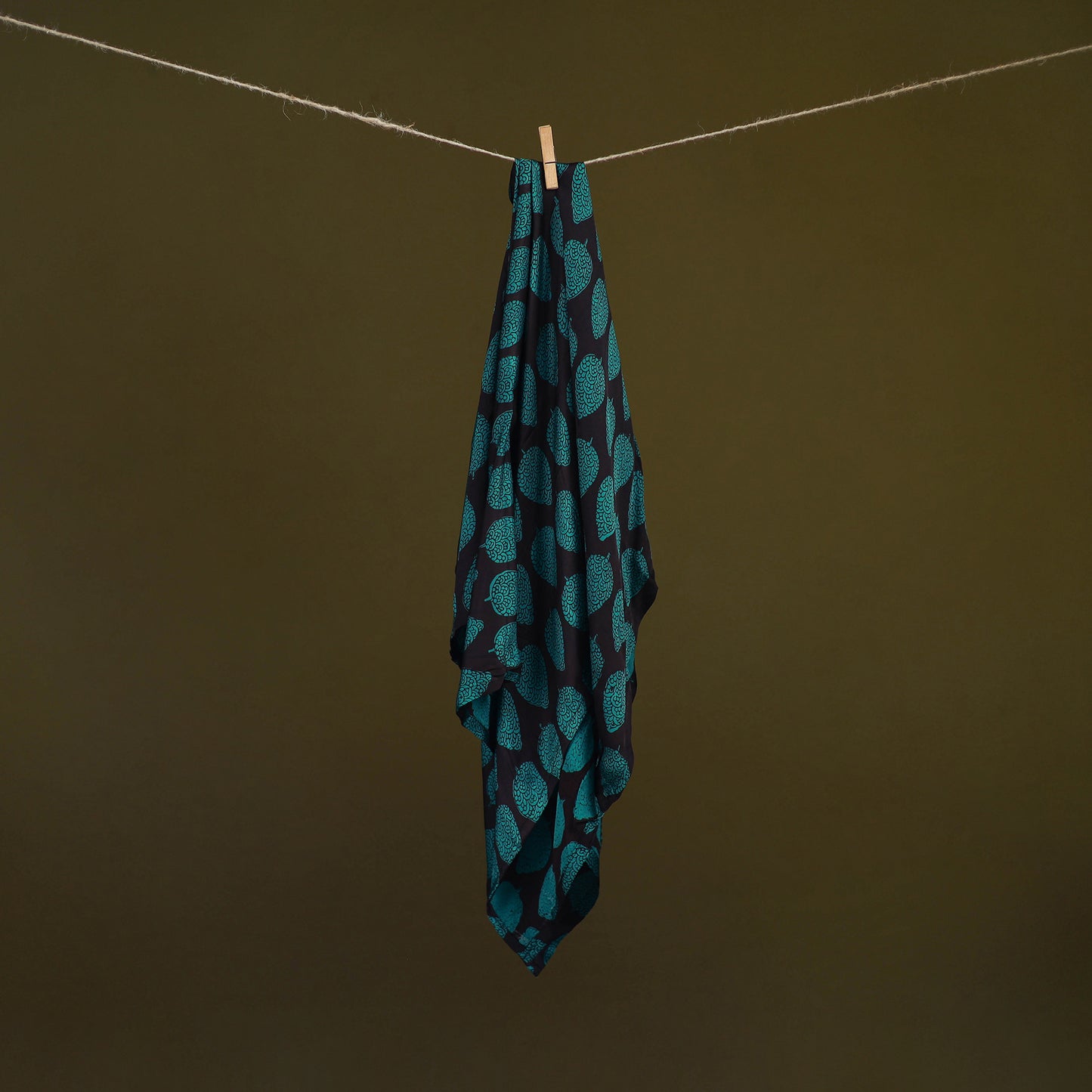 Blue - Bagh Hand Block Print Modal Silk Scarf 11