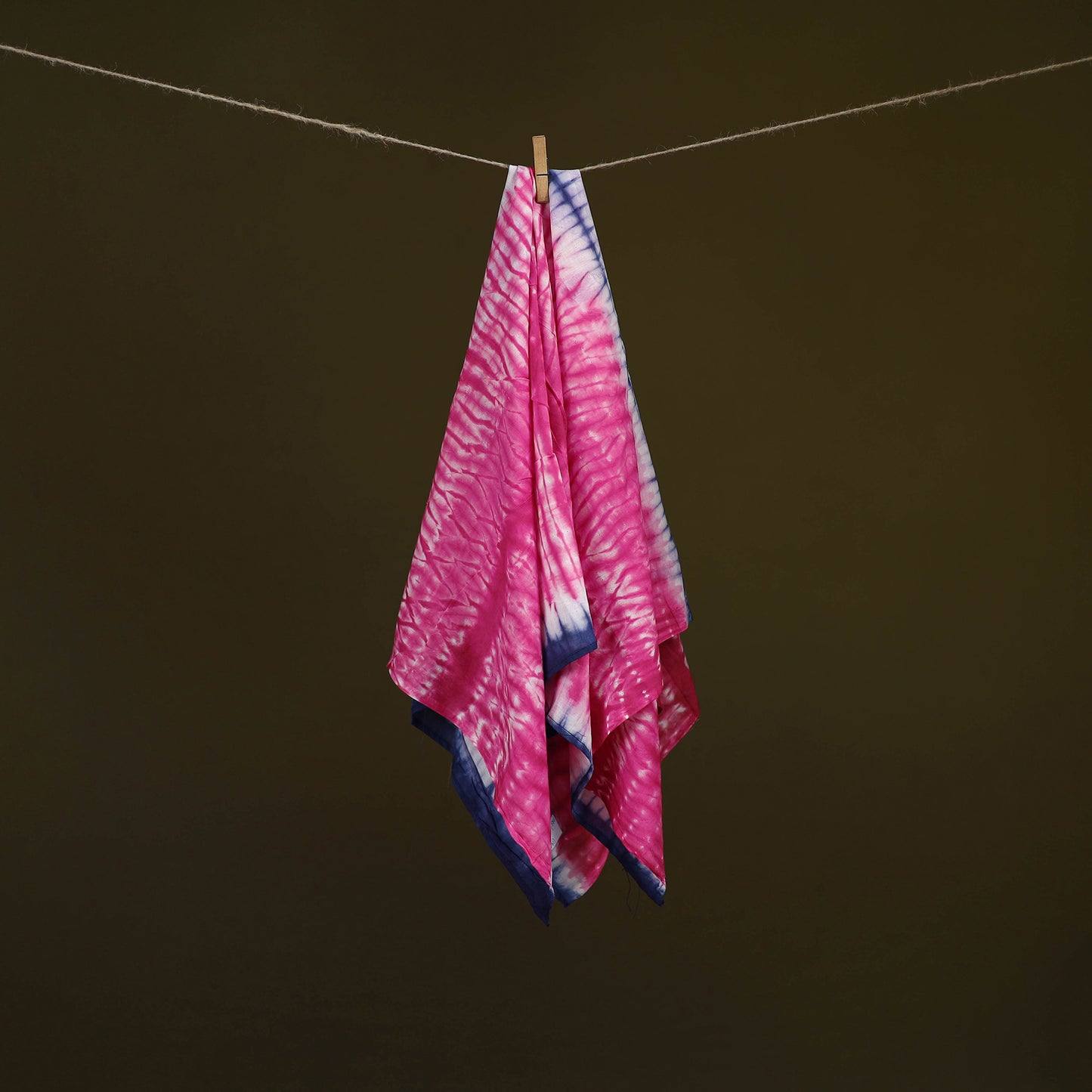 Pink - Shibori Tie-Dye Pure Mul Cotton Scarf 14