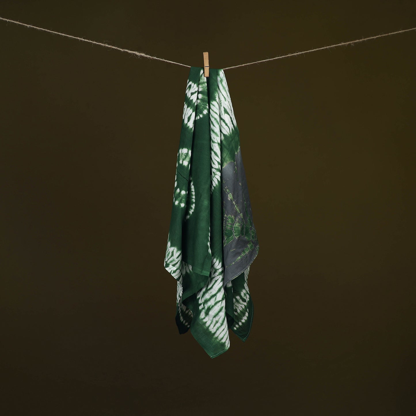 Green - Shibori Tie-Dye Pure Mul Cotton Scarf 13