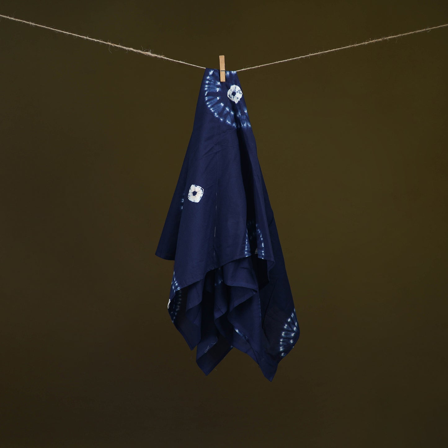 Blue - Shibori Tie-Dye Pure Mul Cotton Scarf 08