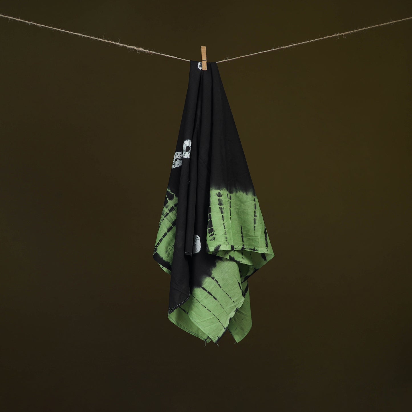 Green - Shibori Tie-Dye Pure Mul Cotton Scarf 03
