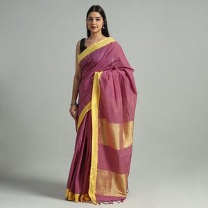 Purple - Kuppadam Dobby Handloom Cotton Saree 04