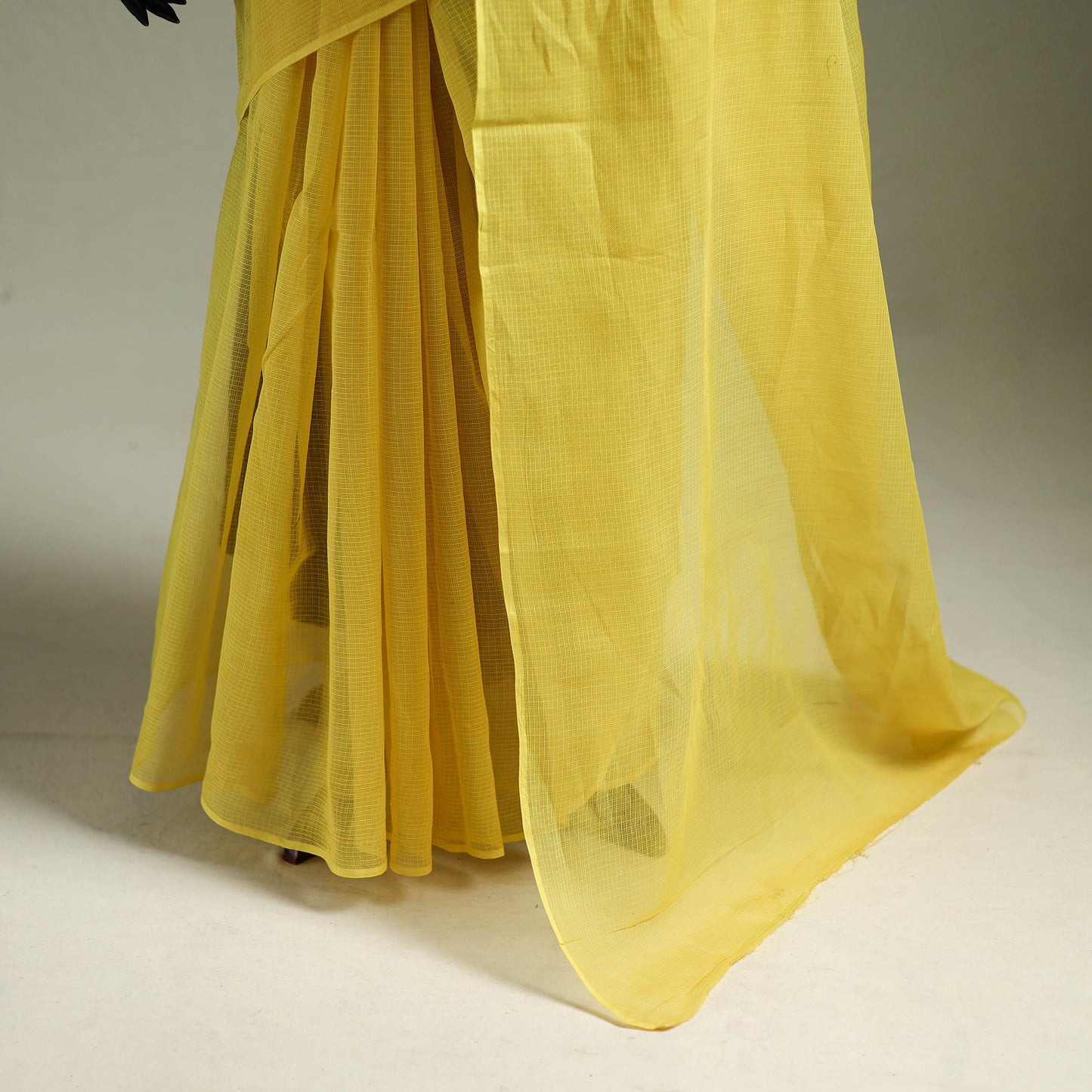 Yellow - Nazaakat Kota Doria Cotton Plain Saree with Blouse & Jewellery Set 17