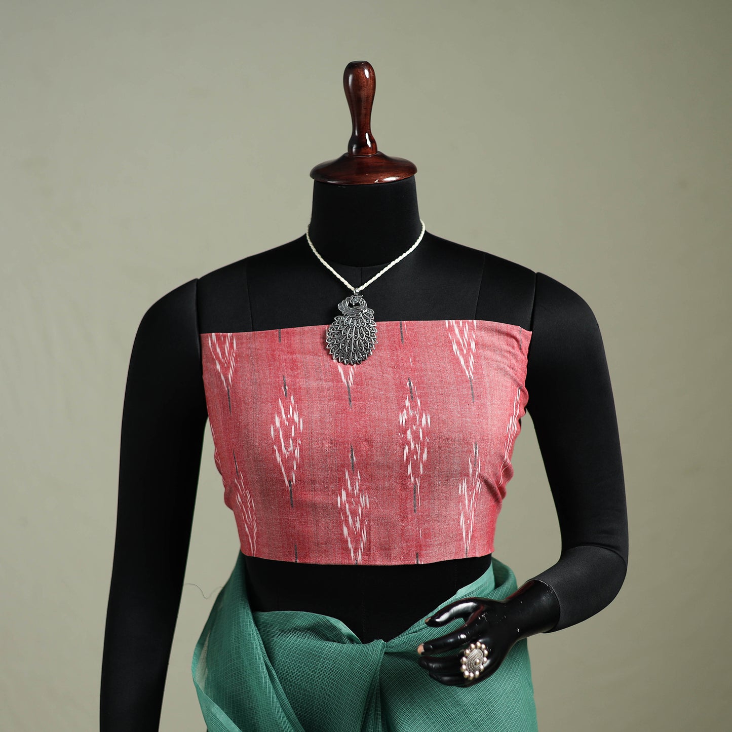 Green - Nazaakat Kota Doria Cotton Plain Saree with Blouse & Jewellery Set 23