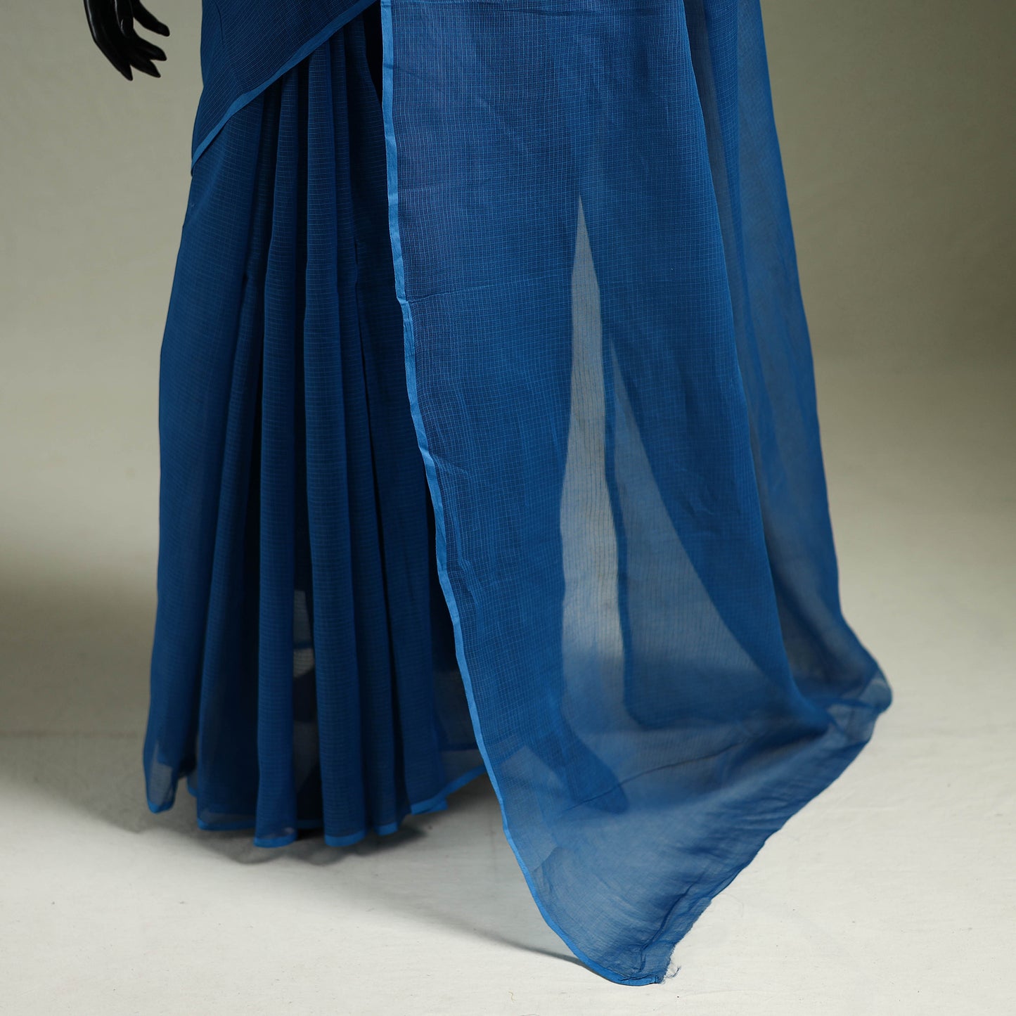 Blue - Nazaakat Kota Doria Cotton Plain Saree with Blouse & Jewellery Set 26
