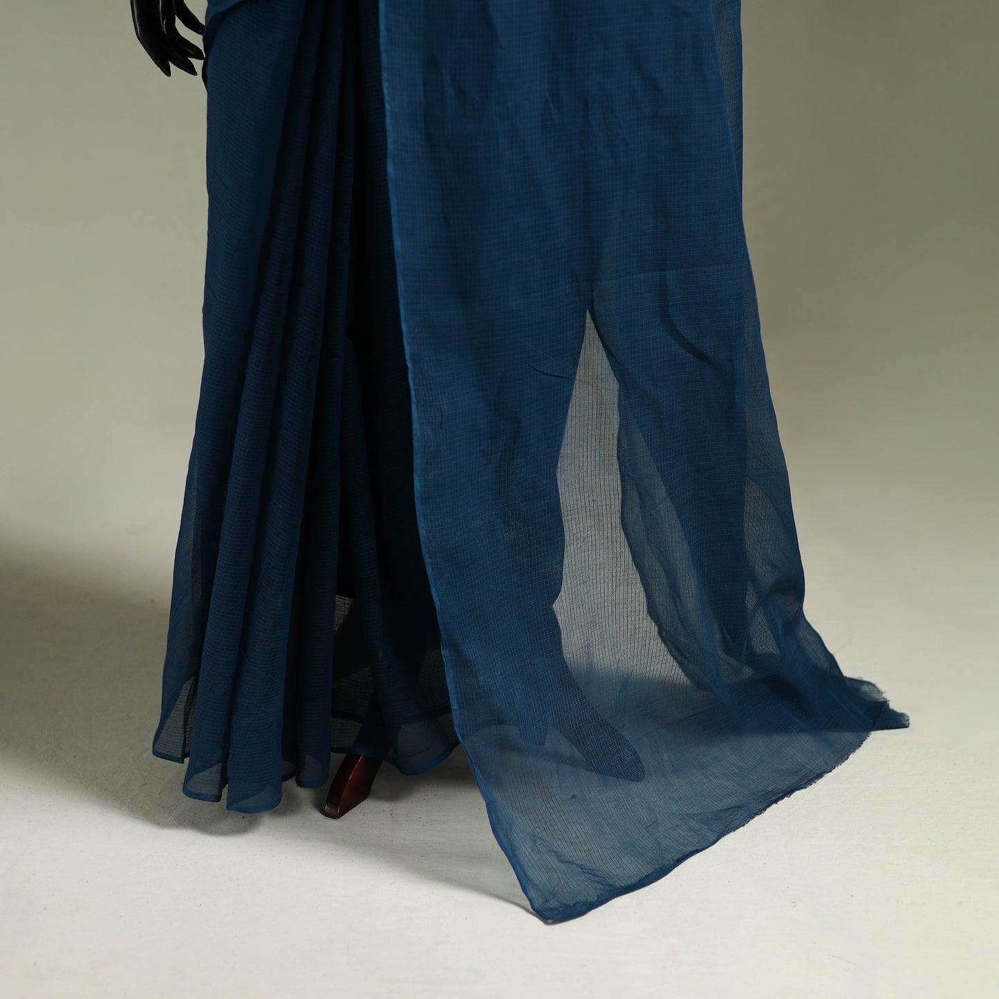 Blue - Nazaakat Kota Doria Cotton Plain Saree with Blouse & Jewellery Set 48