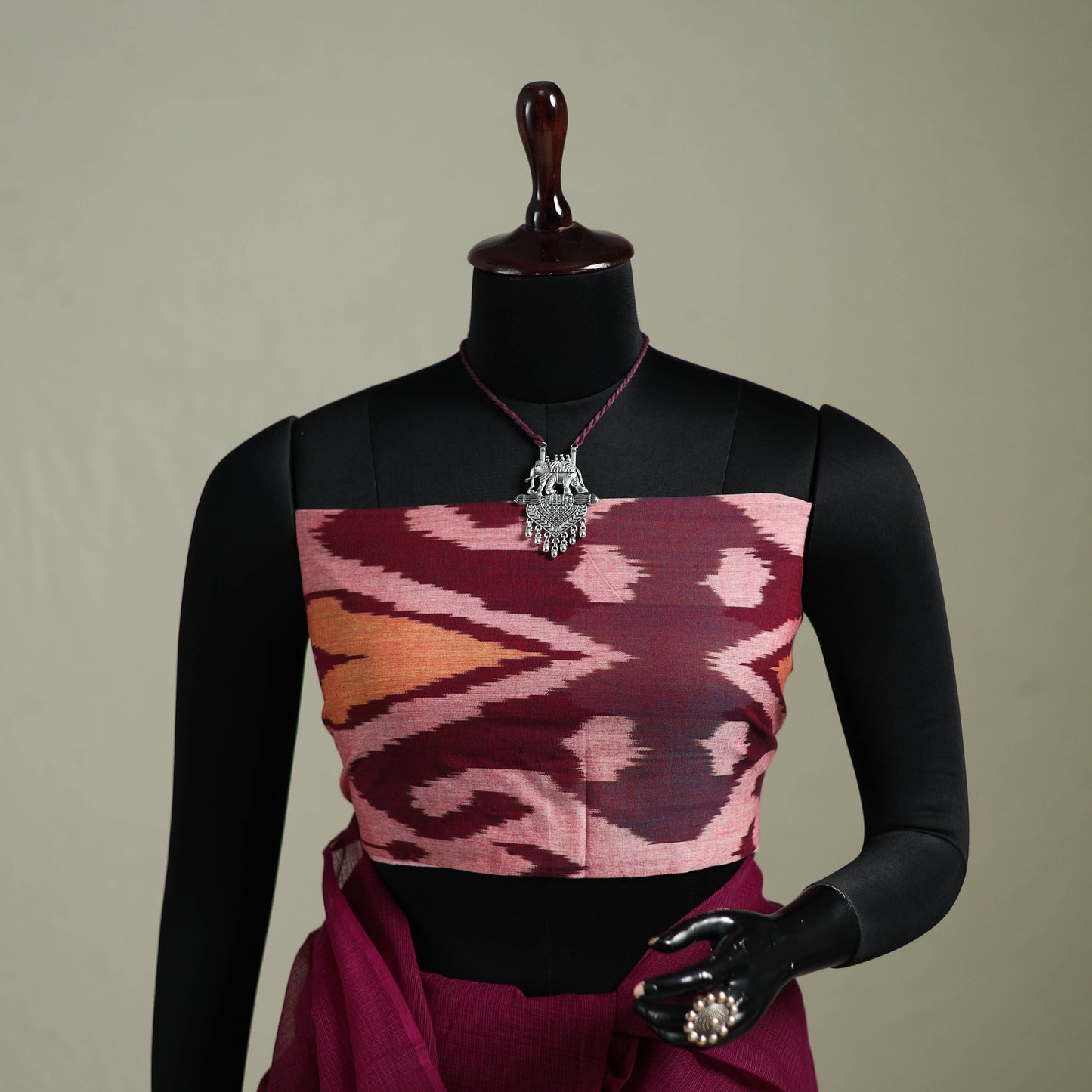 Purple - Nazaakat Kota Doria Cotton Plain Saree with Blouse & Jewellery Set 73