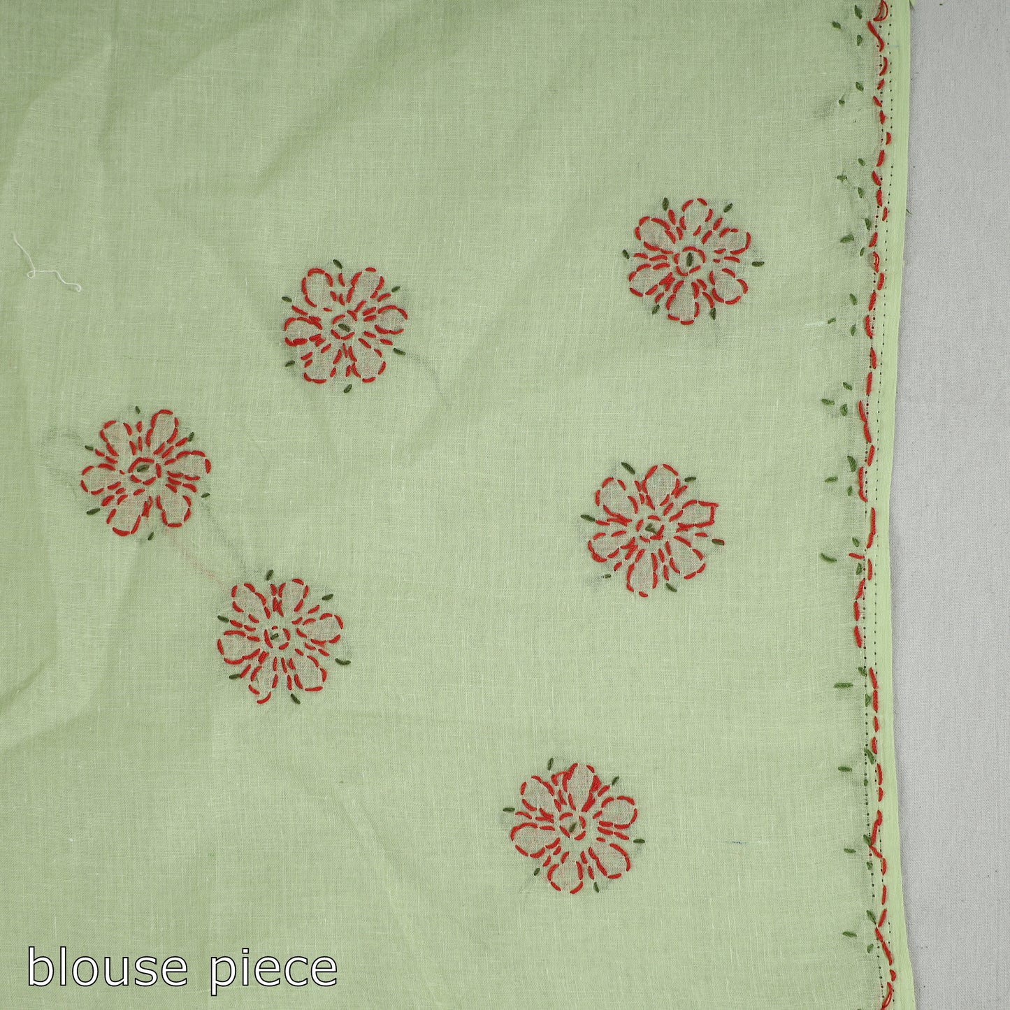 Green - Lucknow Chikankari Hand Embroidery Cotton Saree 61