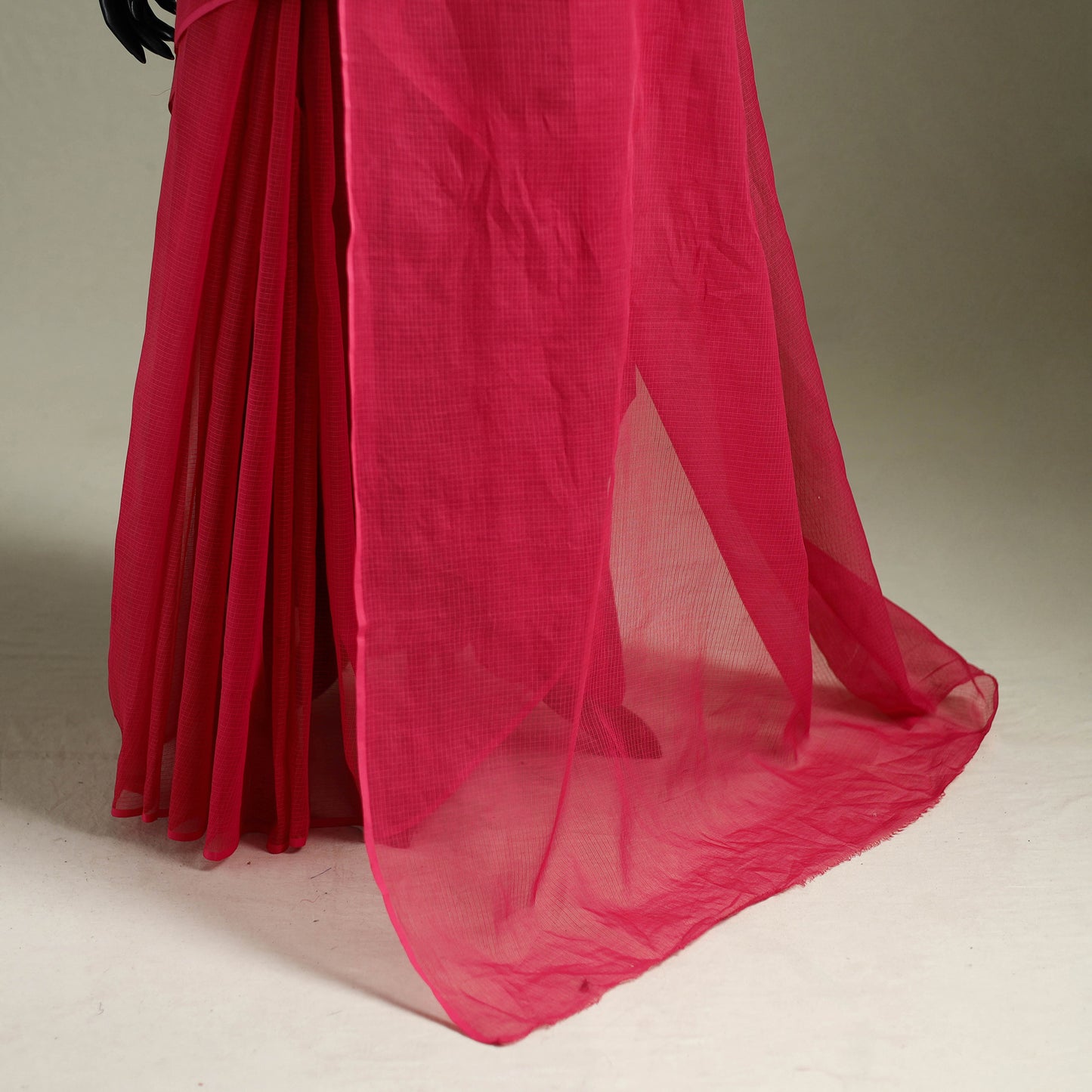 Pink - Nazaakat Kota Doria Cotton Plain Saree with Blouse & Jewellery Set 75