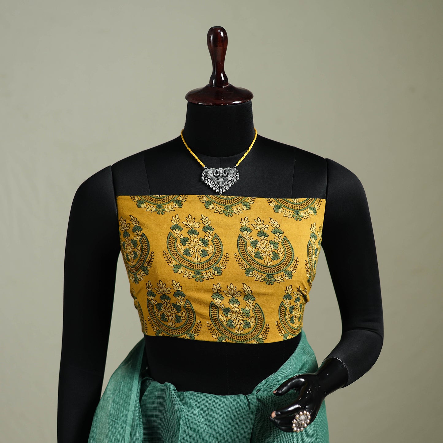 Green - Nazaakat Kota Doria Cotton Plain Saree with Blouse & Jewellery Set 77