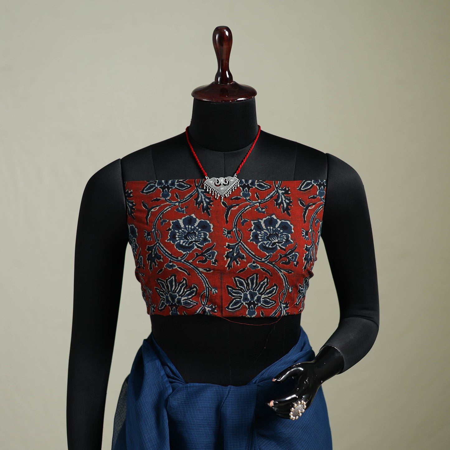 Blue - Nazaakat Kota Doria Cotton Plain Saree with Blouse & Jewellery Set 79