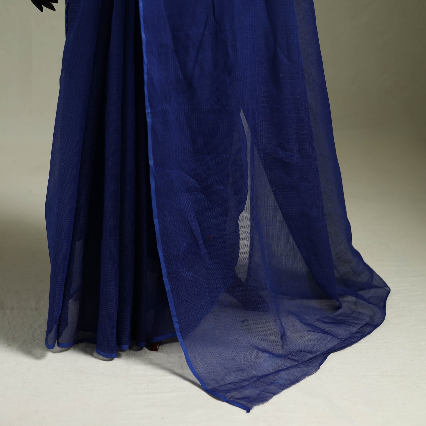Blue - Nazaakat Kota Doria Cotton Plain Saree with Blouse & Jewellery Set 80