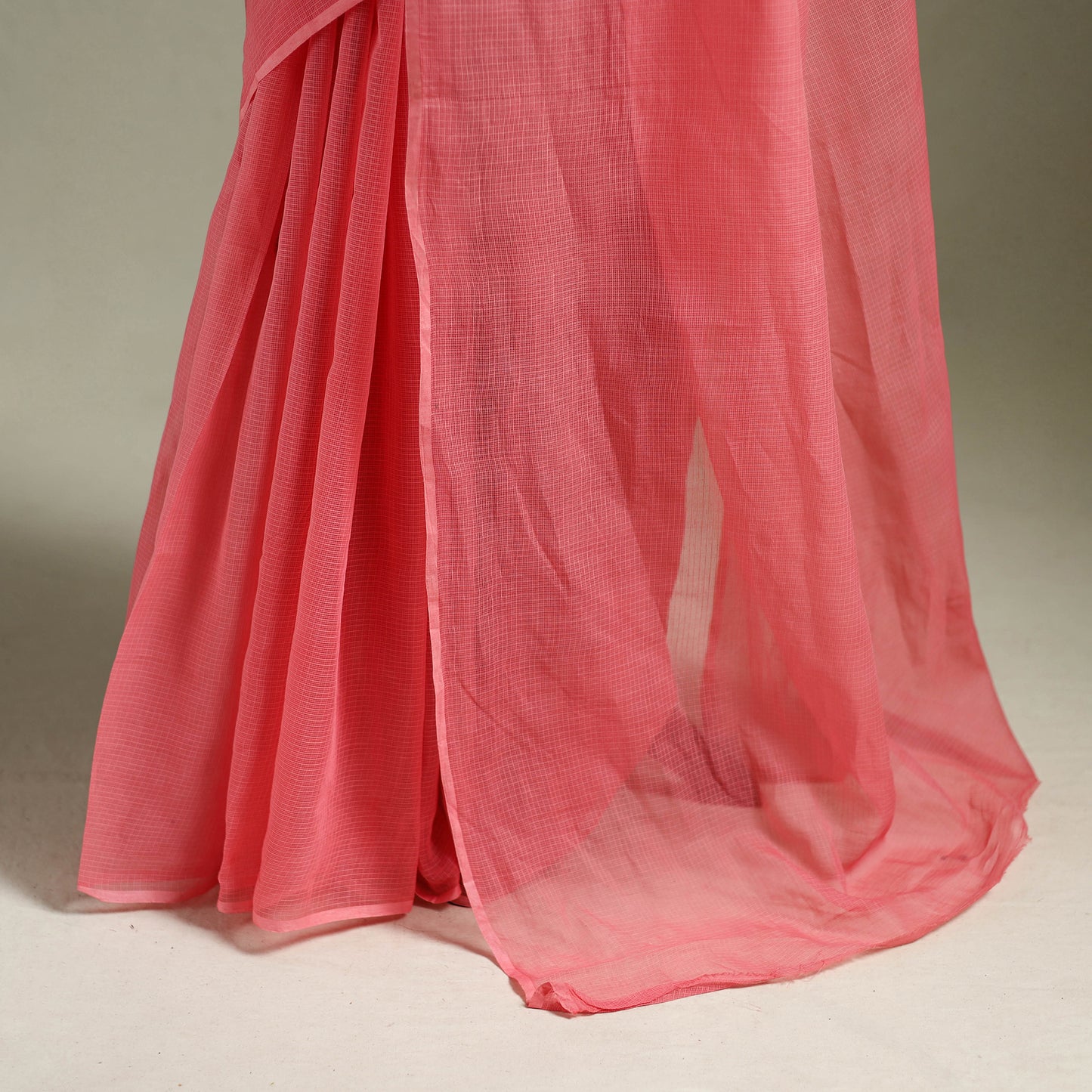 Pink - Nazaakat Kota Doria Cotton Plain Saree with Blouse & Jewellery Set 81