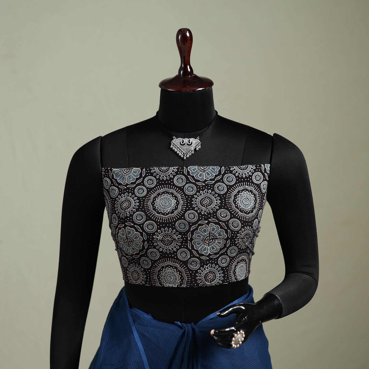 Blue - Nazaakat Kota Doria Cotton Plain Saree with Blouse & Jewellery Set 88
