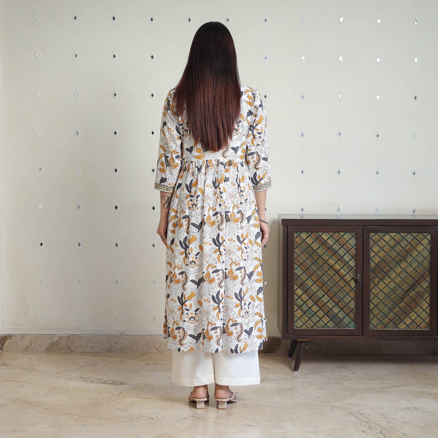 Buy White Sanganeri Print Kurta for Women