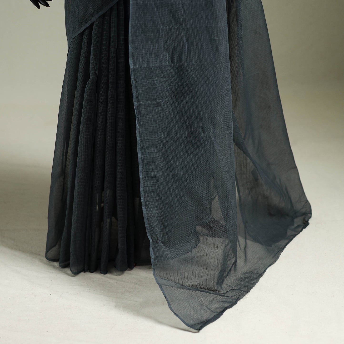 Grey - Nazaakat Kota Doria Cotton Plain Saree with Blouse & Jewellery Set 120