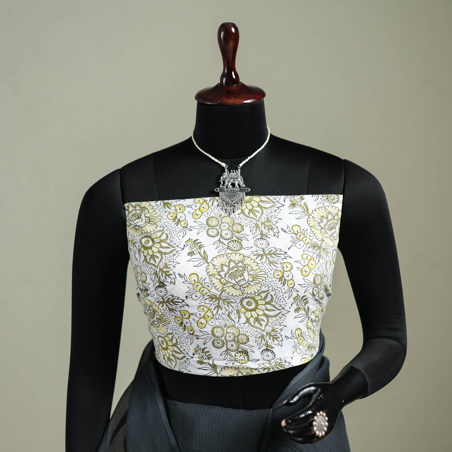 Grey - Nazaakat Kota Doria Cotton Plain Saree with Blouse & Jewellery Set 120