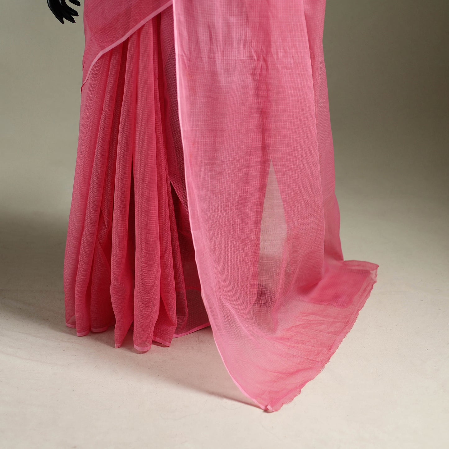 Pink - Nazaakat Kota Doria Cotton Plain Saree with Blouse & Jewellery Set 122