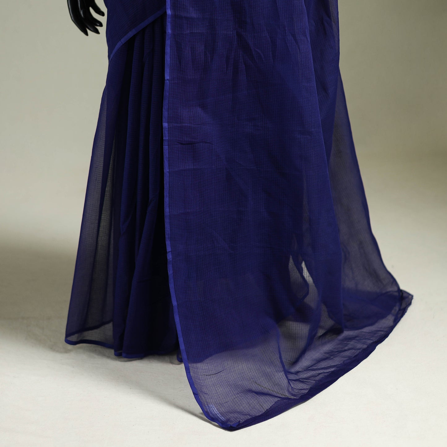 Blue - Nazaakat Kota Doria Cotton Plain Saree with Blouse & Jewellery Set 138