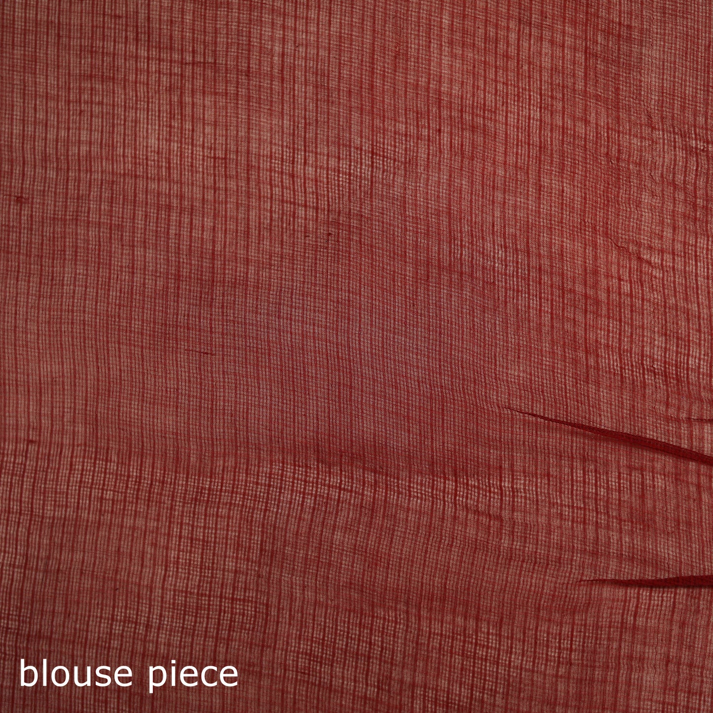 Red - Nazaakat Kota Doria Cotton Plain Saree with Blouse & Jewellery Set 139