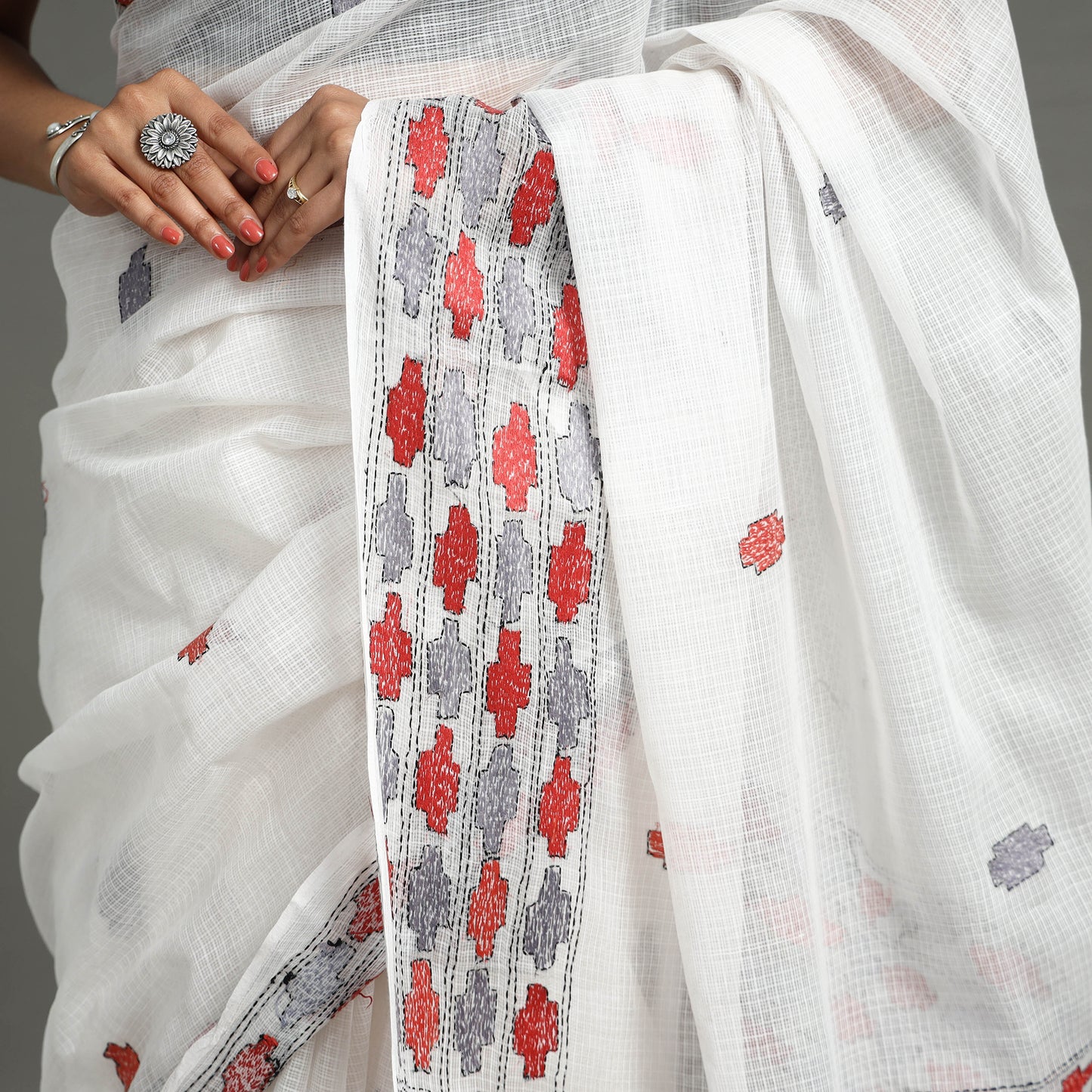 hand embroidery saree