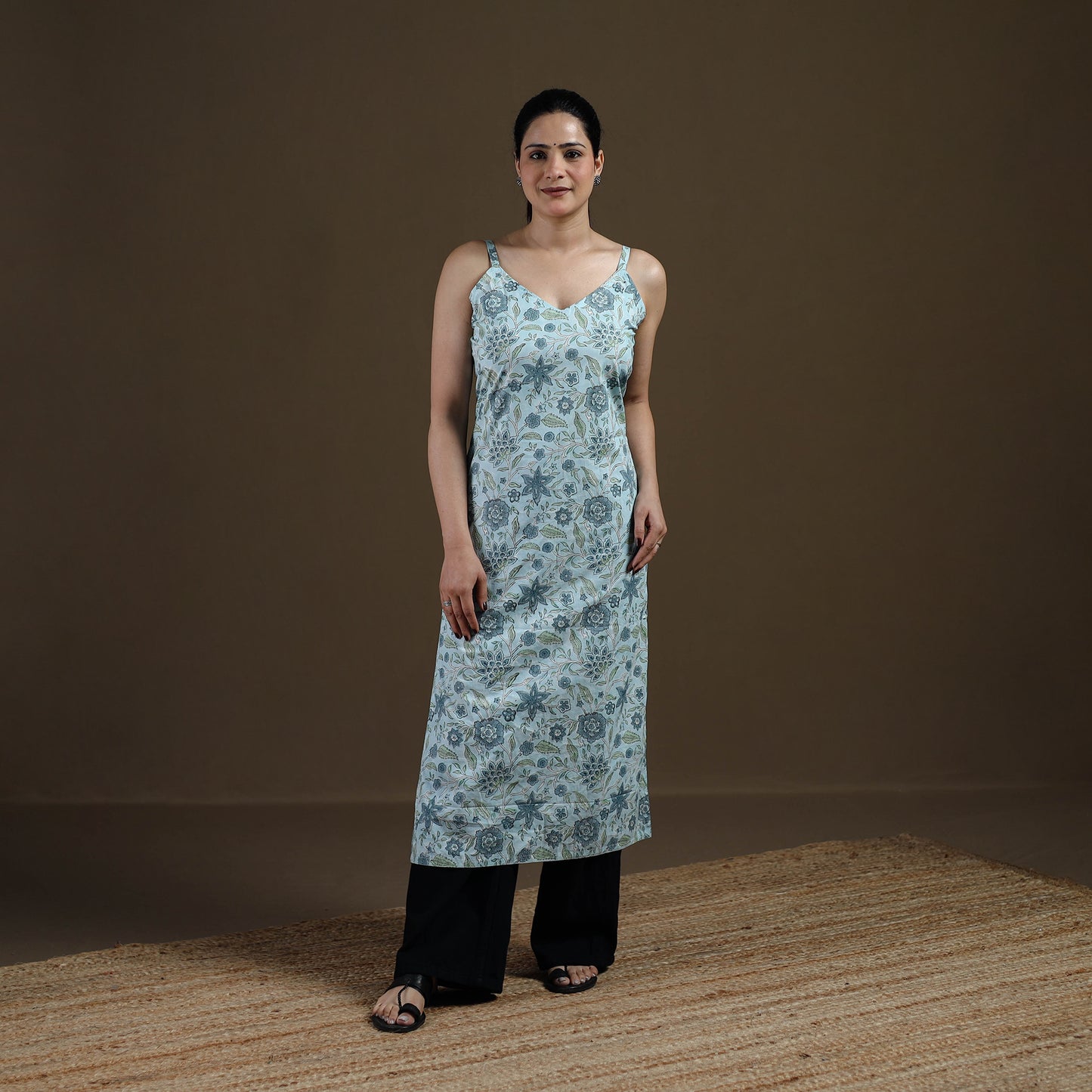 Blue - Sanganeri Hand Block Print Cotton Straight Kurta for women 23