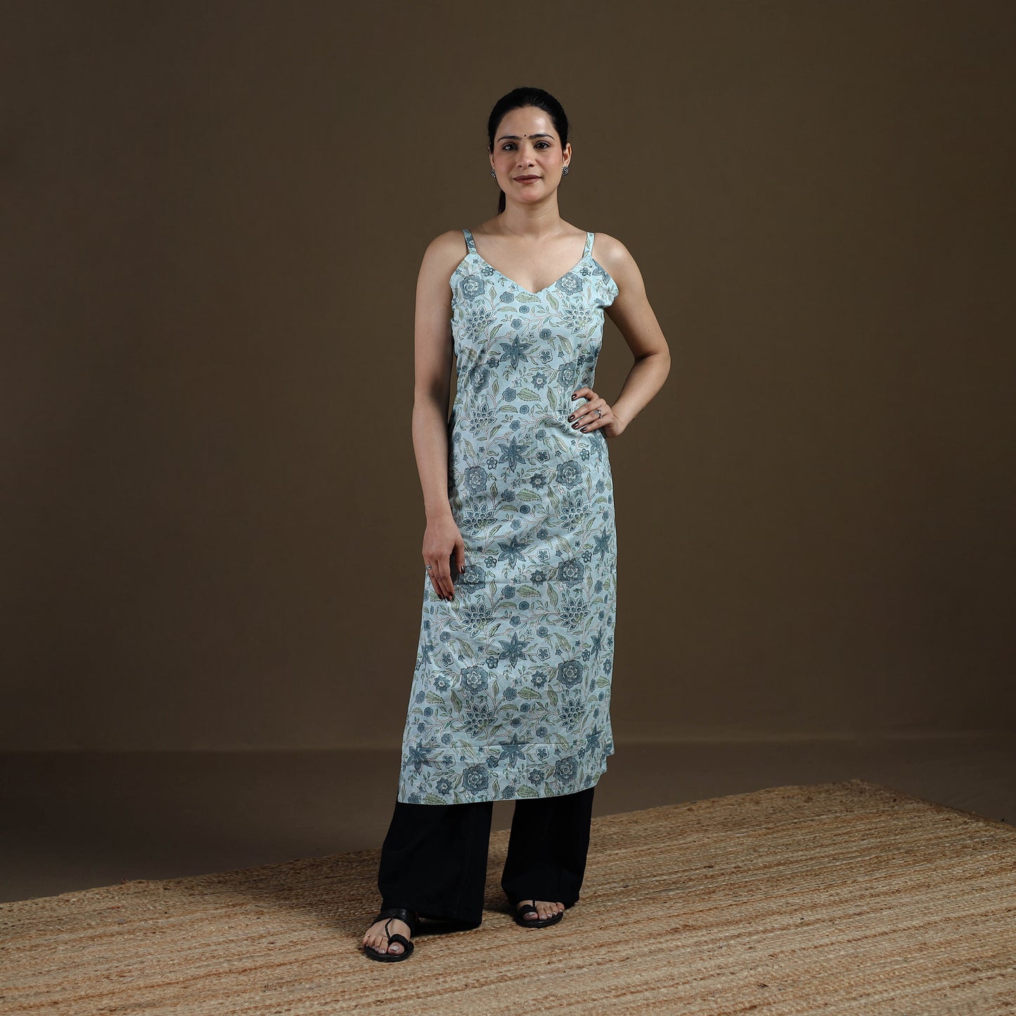Blue - Sanganeri Hand Block Print Cotton Straight Kurta for women 23