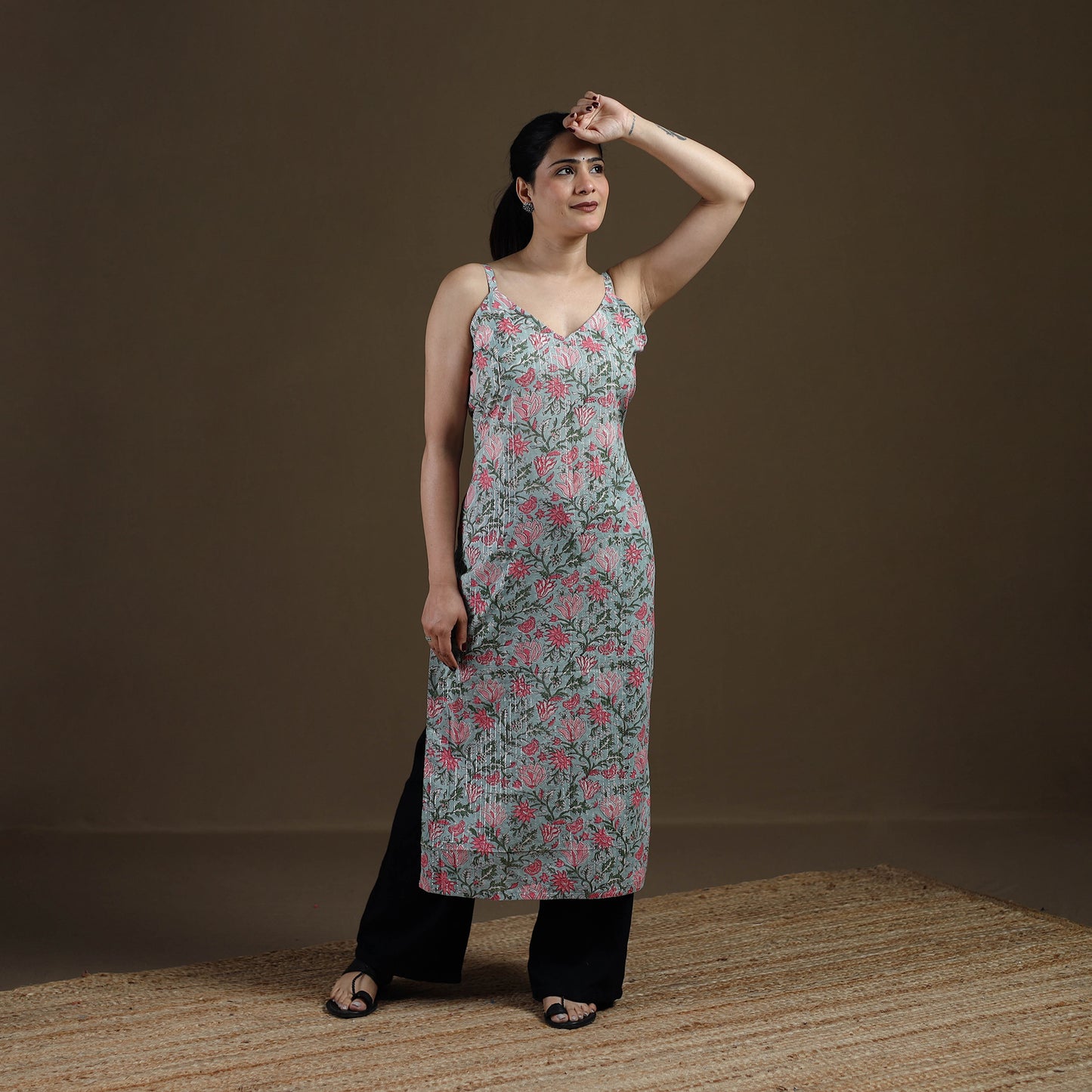 Green - Sanganeri Hand Block Print Cotton Straight Kurta for women 25